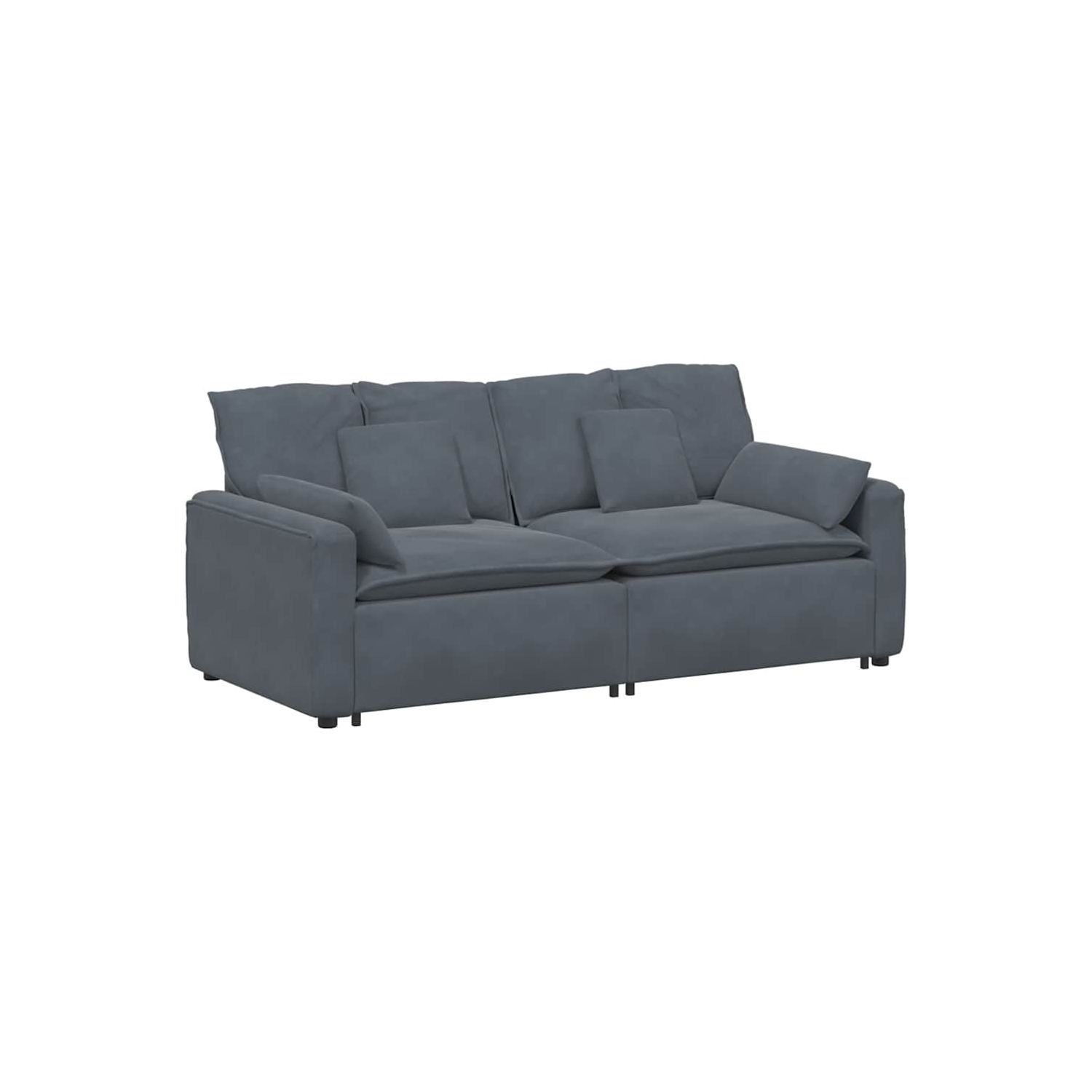 vidaXL Modular Sofa with Cushions Dark Grey