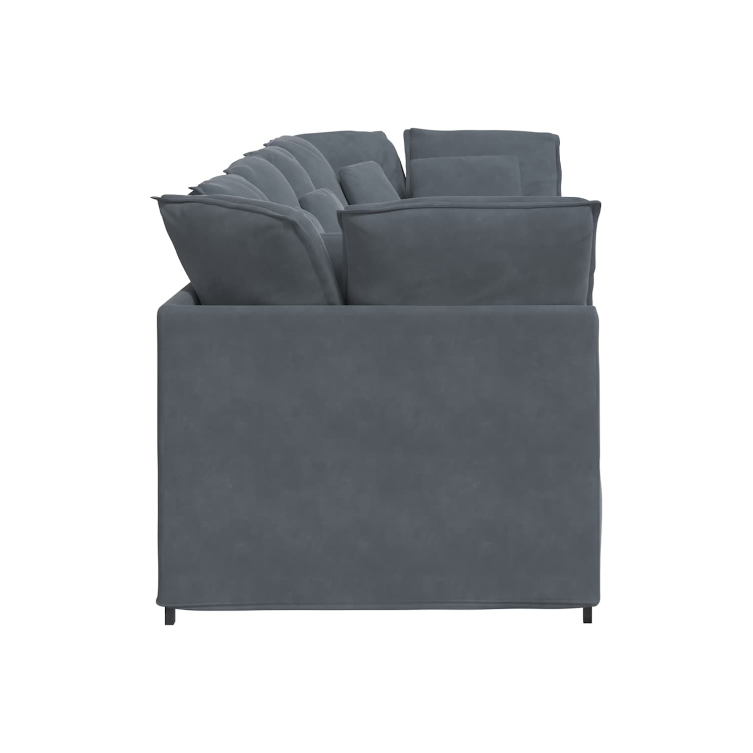 Canapé modulaire vidaXL avec coussins en velours gris foncé
