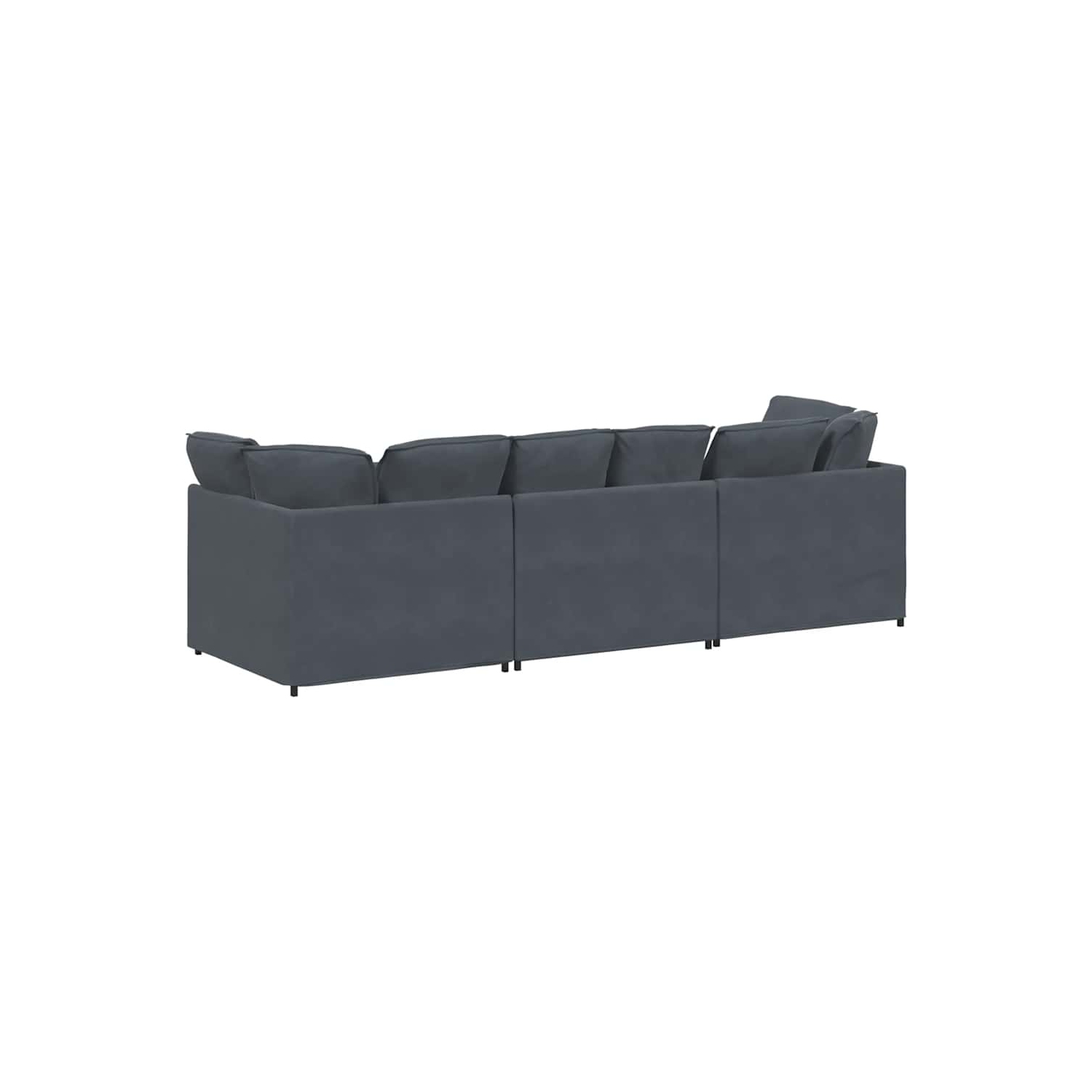 Canapé modulaire vidaXL avec coussins en velours gris foncé