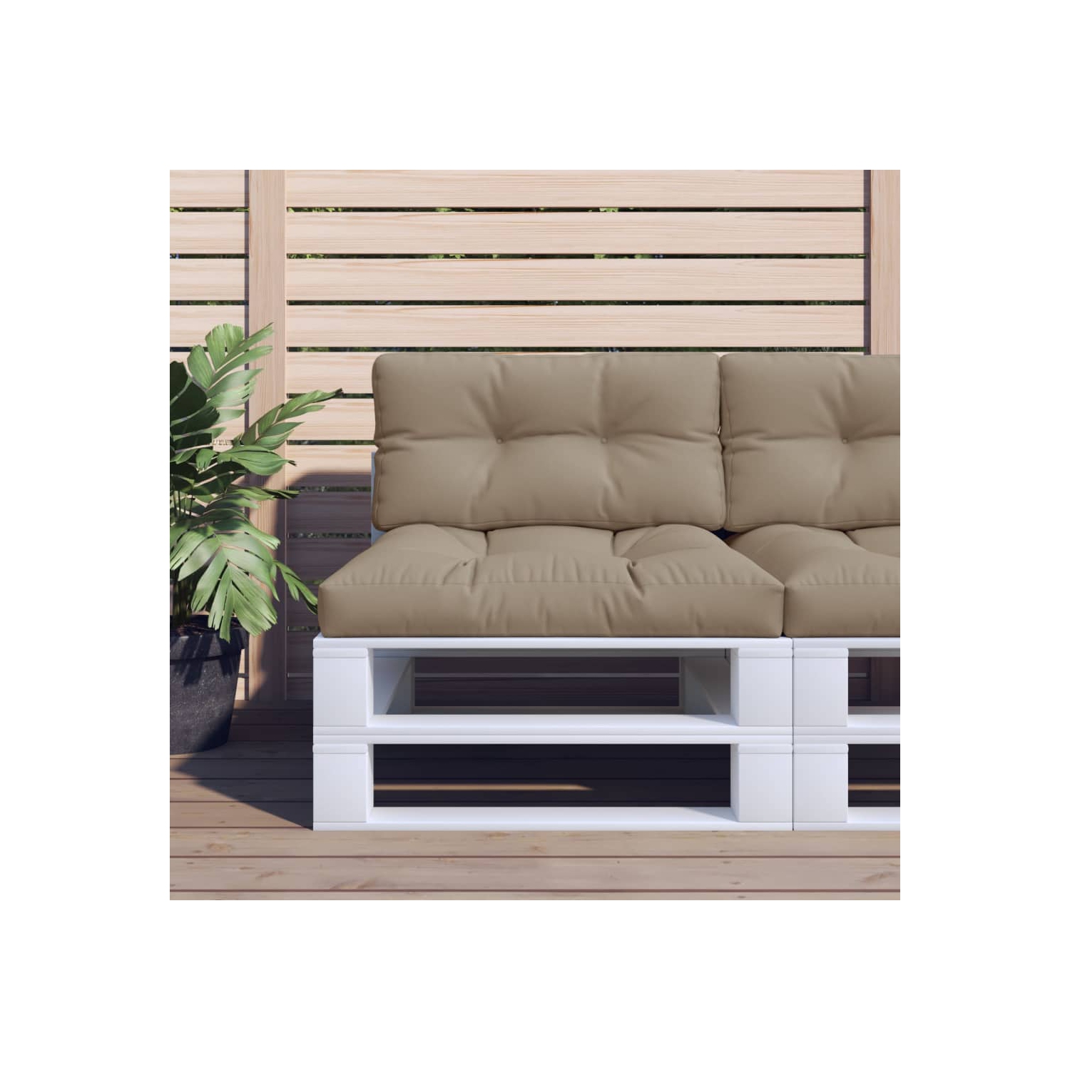 Coussin de palette vidaXL en tissu 80 x 40 x 12&nbsp;cm taupe