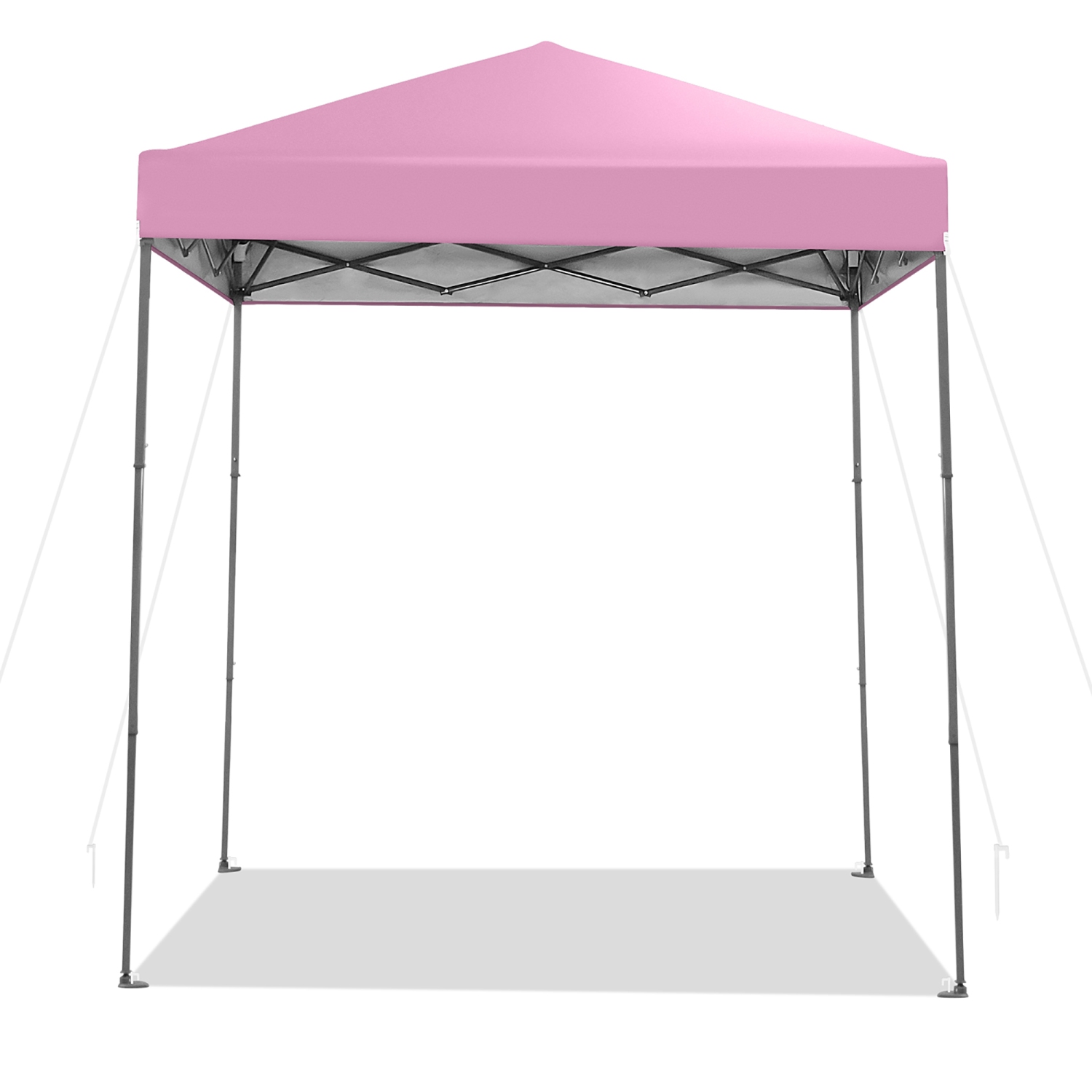 Gymax 6.6x6.6 FT Folding Pop-up Canopy w/ 6.2-8 Height Adjustment Outdoor Pink