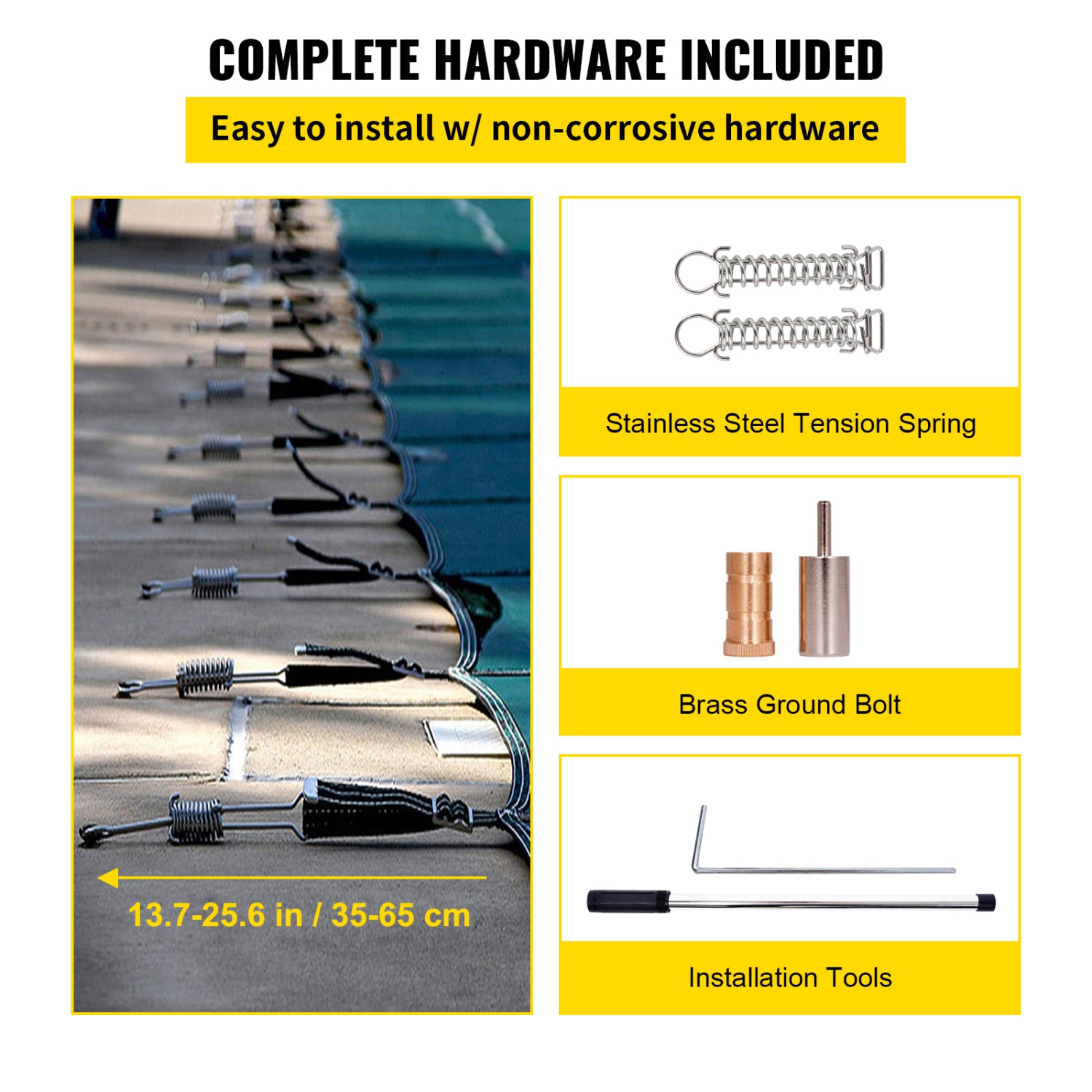 VEVOR 18x36ft Pool Safety Cover Fits Rectangle Inground Pools, Safety Pool Cover with Drainage Holes, Mesh Solid Pool Cover for Swimming Pool, Winter