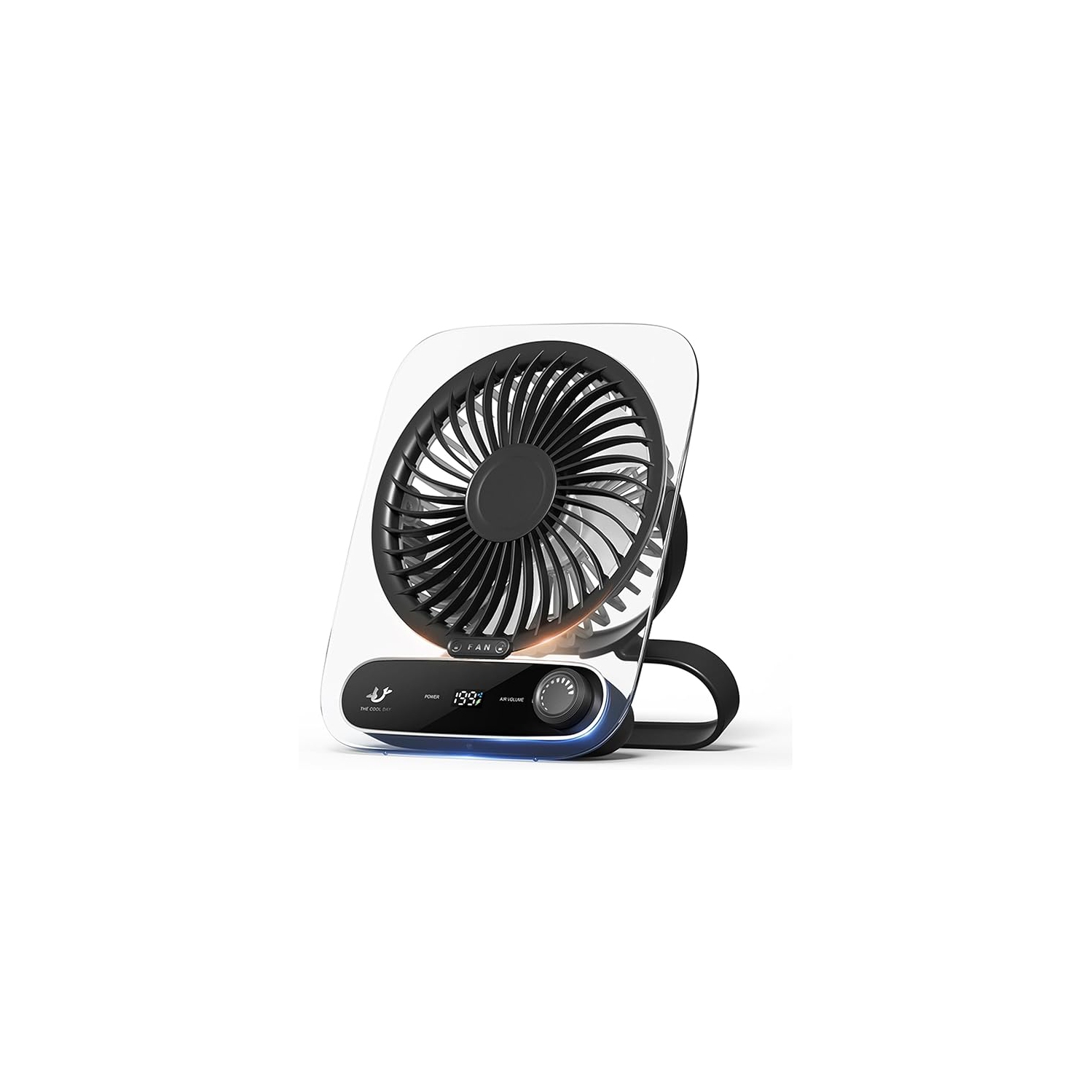 YOULIGHTS Nouveau ventilateur de bureau, ventilateur de bureau à 199 niveaux，chargement USB portatif, ultra-mince portatif, montage mural, mini