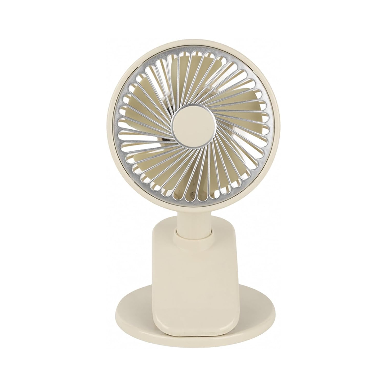 YOULIGHTS Ultra Quiet Small Fan with Sturdy Clamp and Night Light, Portable Table Fan, 3-Speed Powerful Airflow for Office Desktop Travel(White)