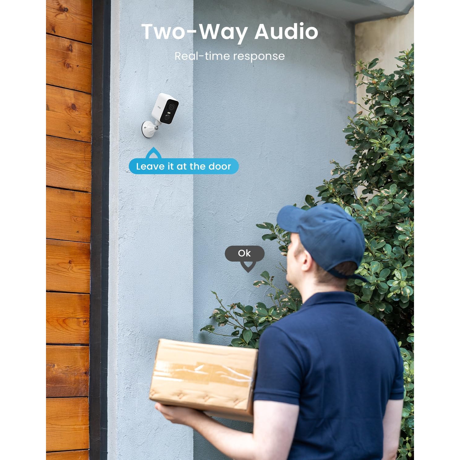 Caméras de sécurité sans fil extérieures ou intérieures avec support magnétique d'ieGeek, détection de mouvement, Alexa, vision nocturne couleur 2K,