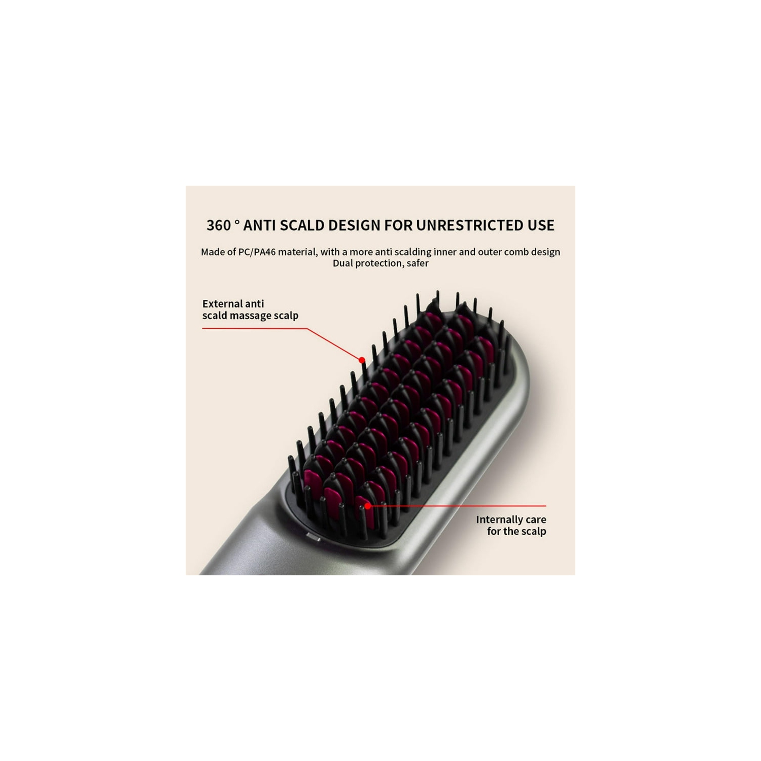 Rechargeable straight hair comb wireless portable travel lazy electric comb negative ion does not damage hair straightening and curling dual-purpose
