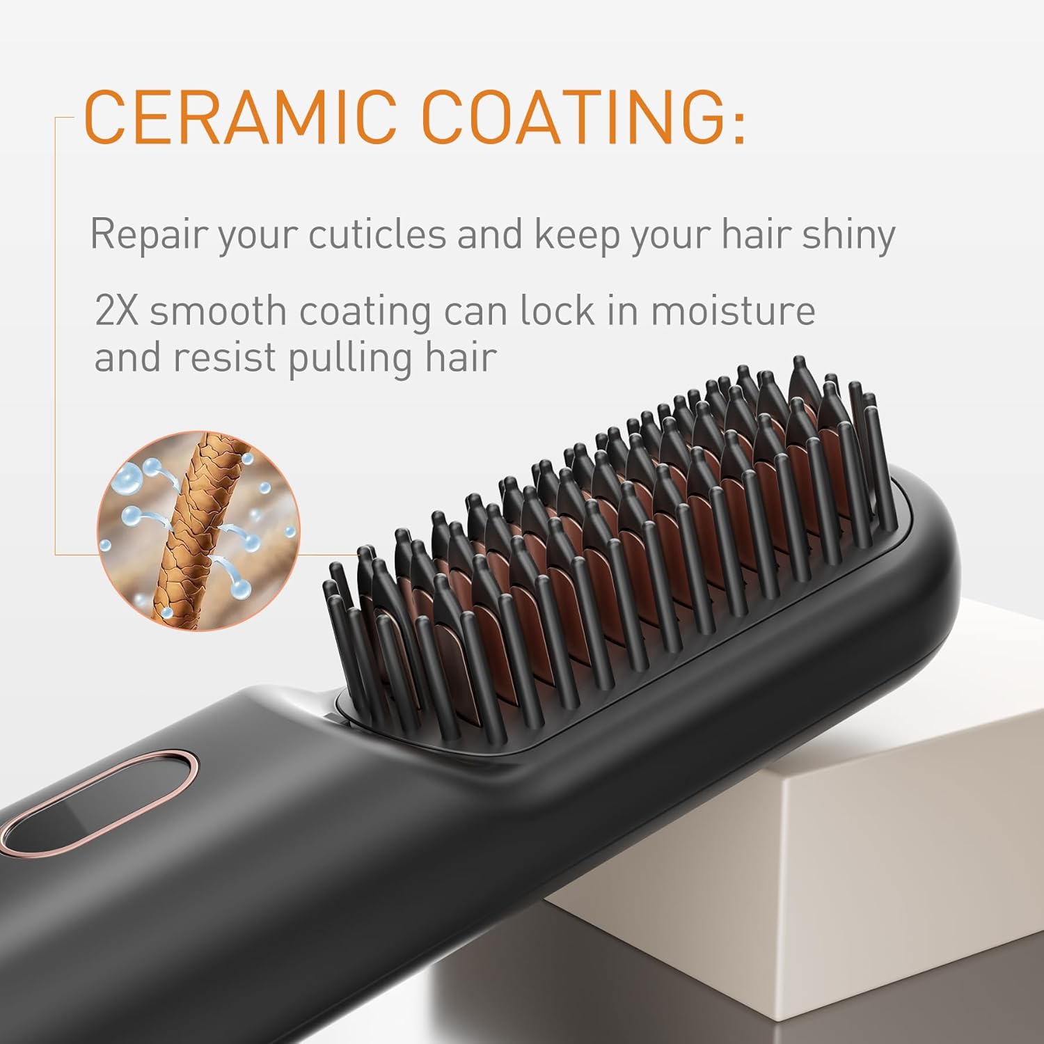Rechargeable straight hair comb wireless portable travel lazy electric comb negative ion does not damage hair straightening and curling dual-purpose