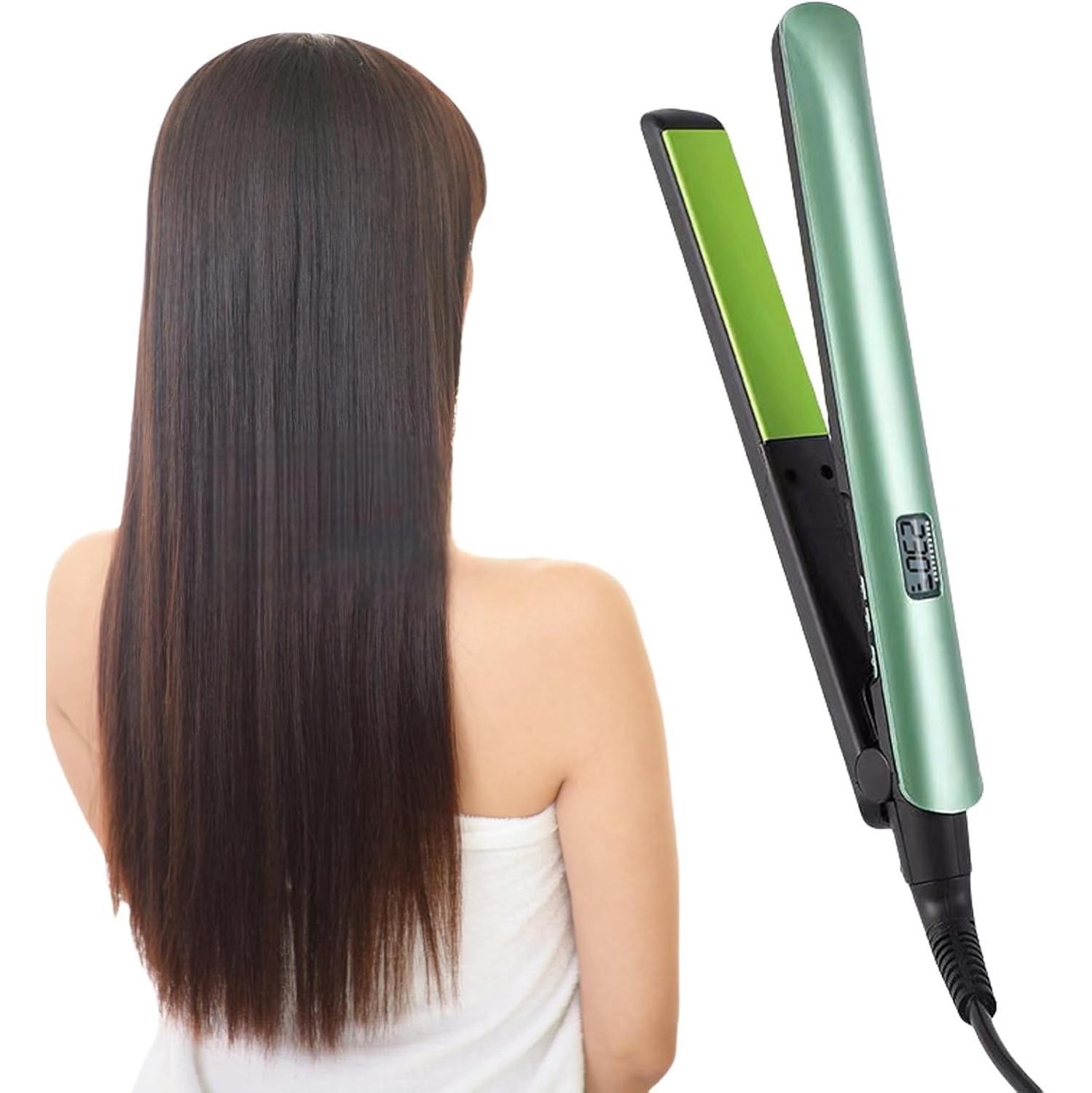 【European plug 110-220v】Dual-purpose hair straightener, wired, front end, heat-resistant, suitable for beauty salon and home use