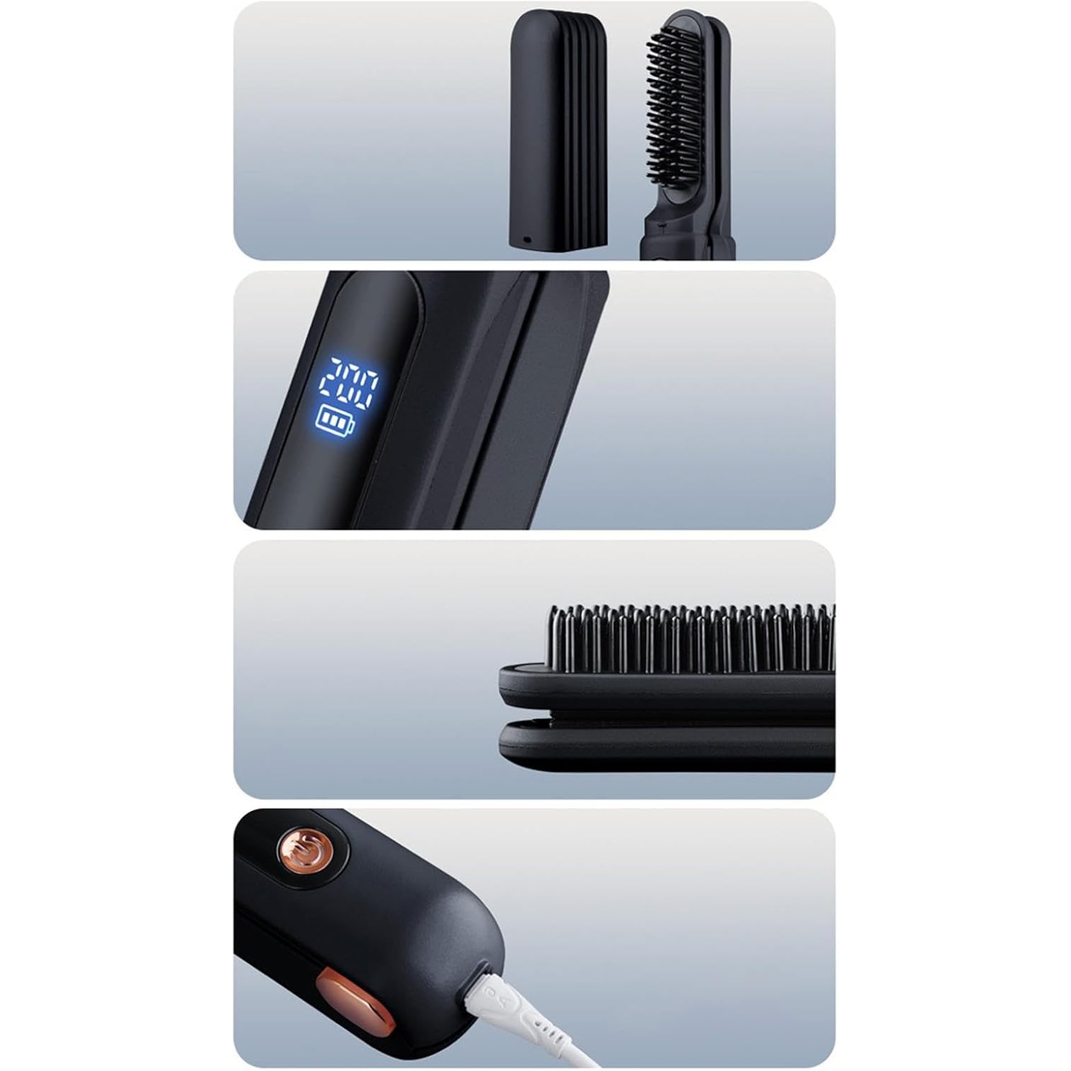 No-hair-damaging temperature-controlled straight hair comb clip two-in-one multi-function fast heating straightening and curling dual-purpose
