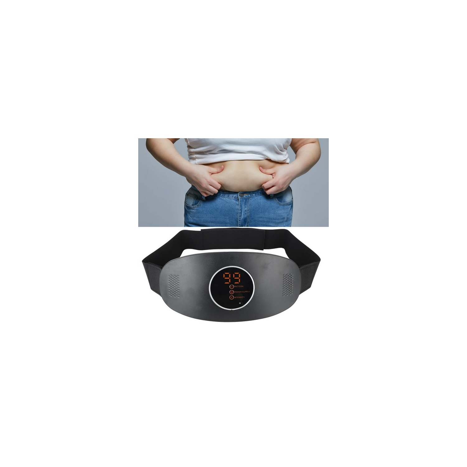 Heating vibration hot compress pulse belt heating therapy belt electric abdominal massage belt electric weight loss massage belt——black