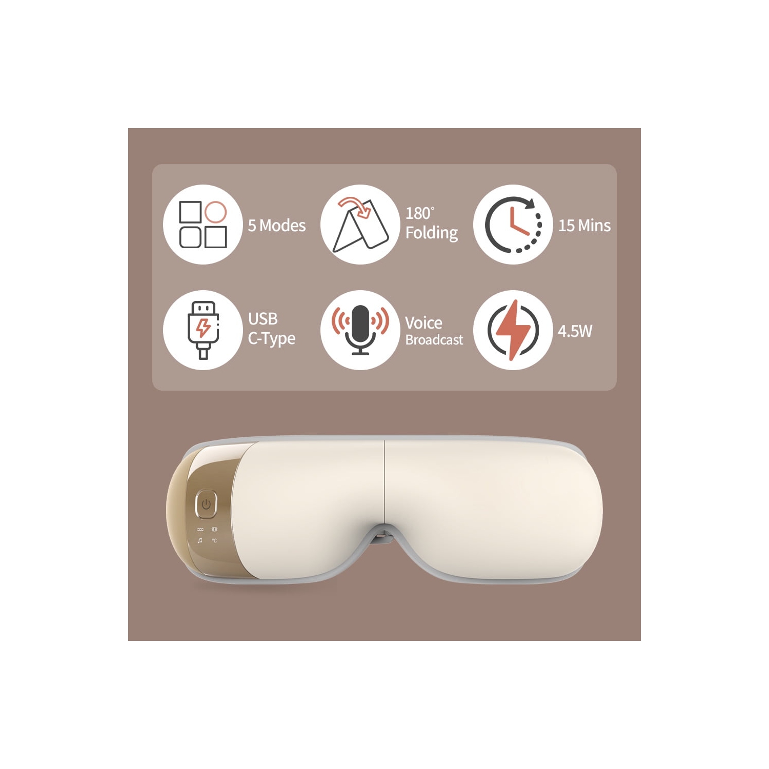 Eye massager with heating and vibration function │ Suitable for dry eyes, relieve eye fatigue, dark circles, eye bags, improve sleep——White