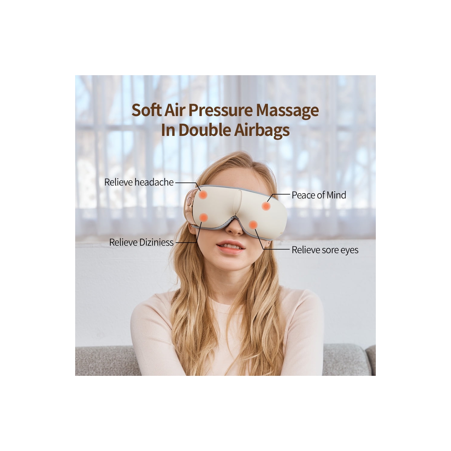 Eye massager with heating and vibration function │ Suitable for dry eyes, relieve eye fatigue, dark circles, eye bags, improve sleep——White