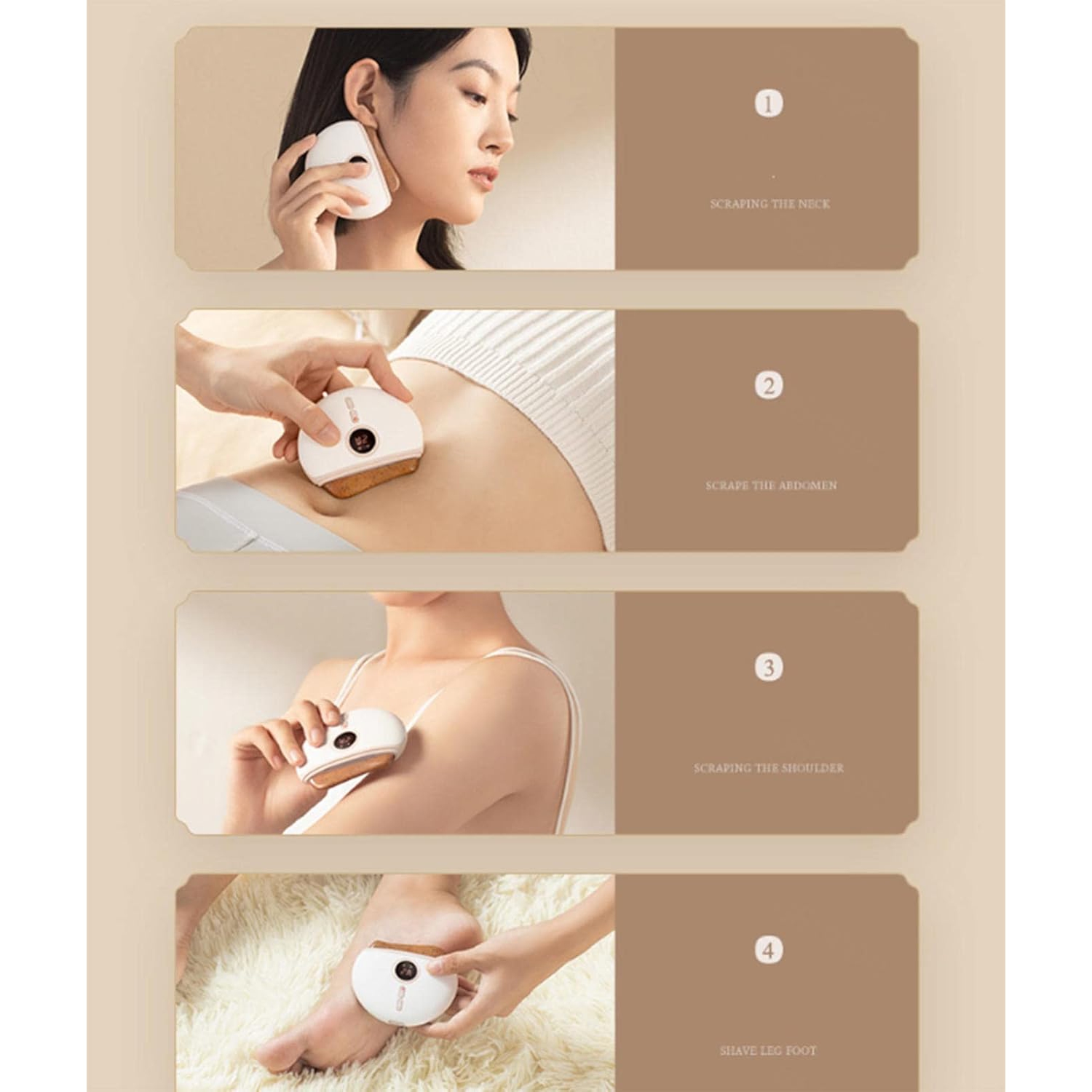 Appareil de massage électrique pour le visage Gua Sha Board à 3 niveaux pour l'appareil de massage raffermissant pour le cou
