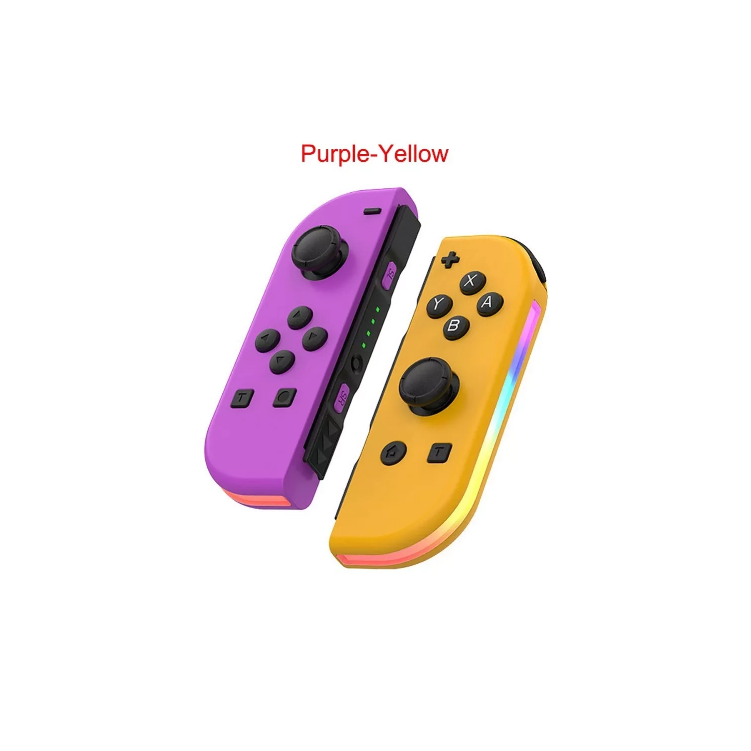 Manette de jeu Effet d'éclairage RVB coloré réveille 5,2 Bluetooth vibration somatosensory——violet jaune