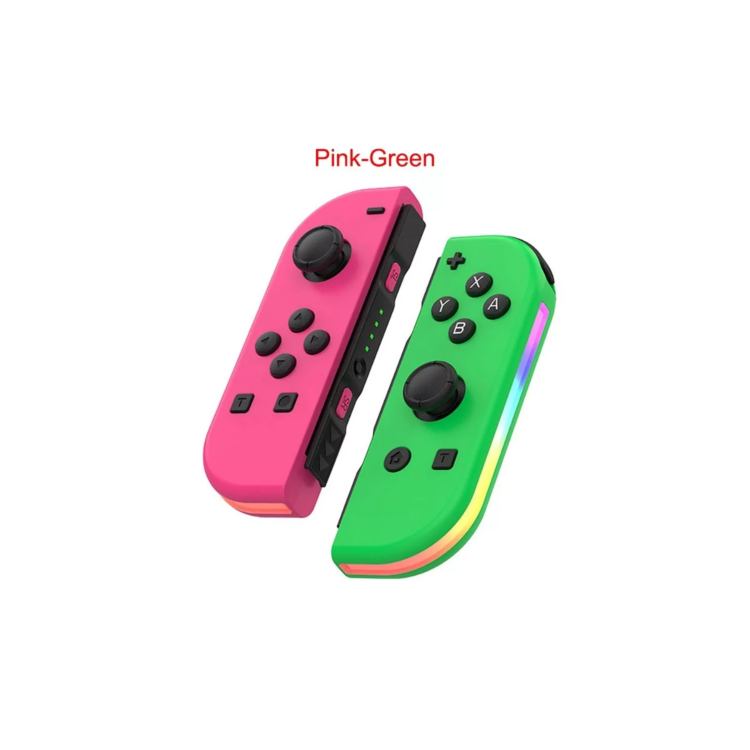 Manette de jeu Effet d'éclairage RVB coloré réveillant 5,2 Bluetooth vibration somatosensory——Rose vert