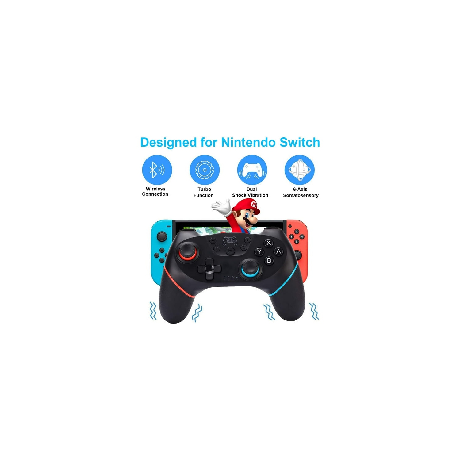 Manette sans fil Bluetooth pour console de jeu PRO Vibration Somatosensory Home