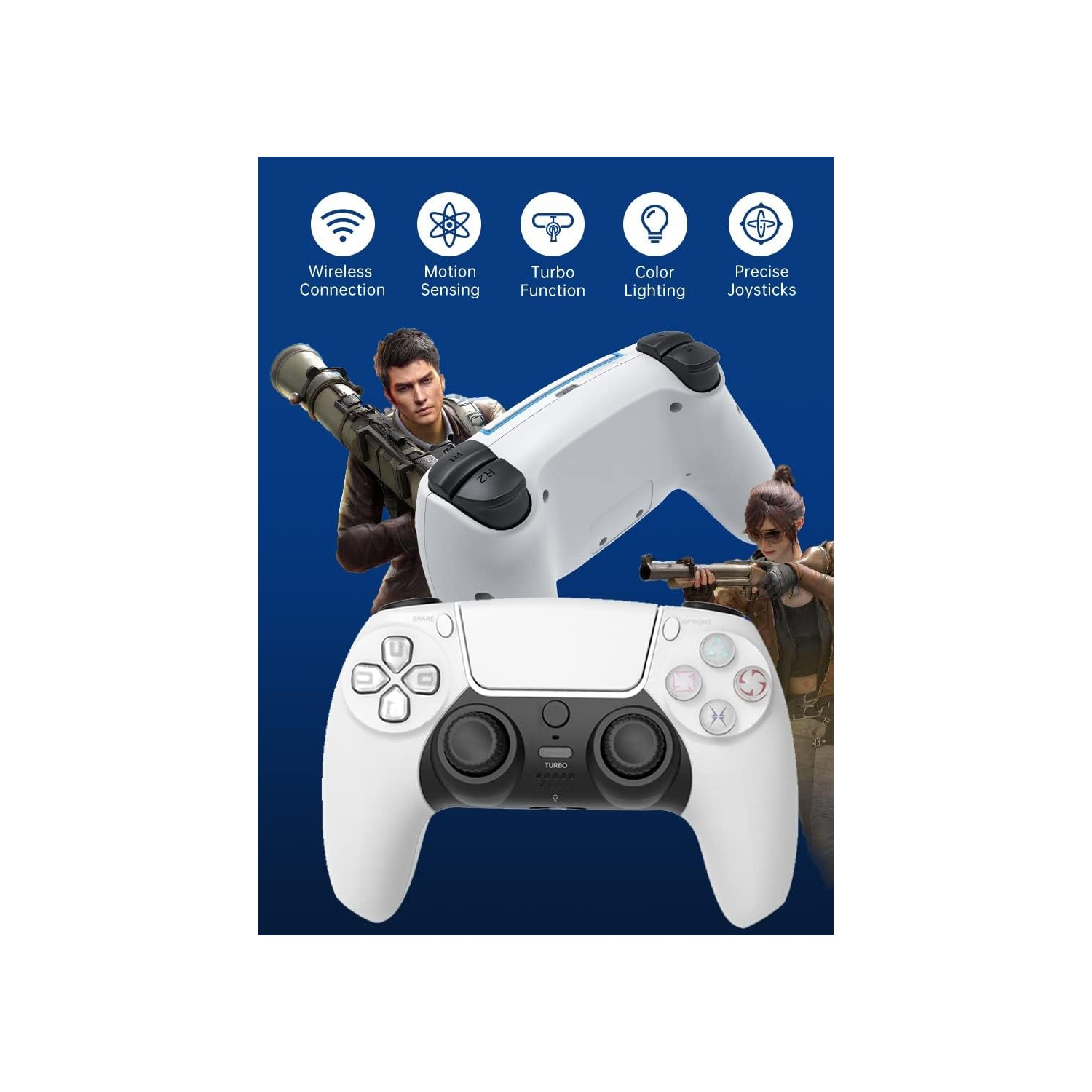 La manette de jeu P4 convient aux ordinateurs Bluetooth manette sans fil vibration manette de jeu PS4 — noir
