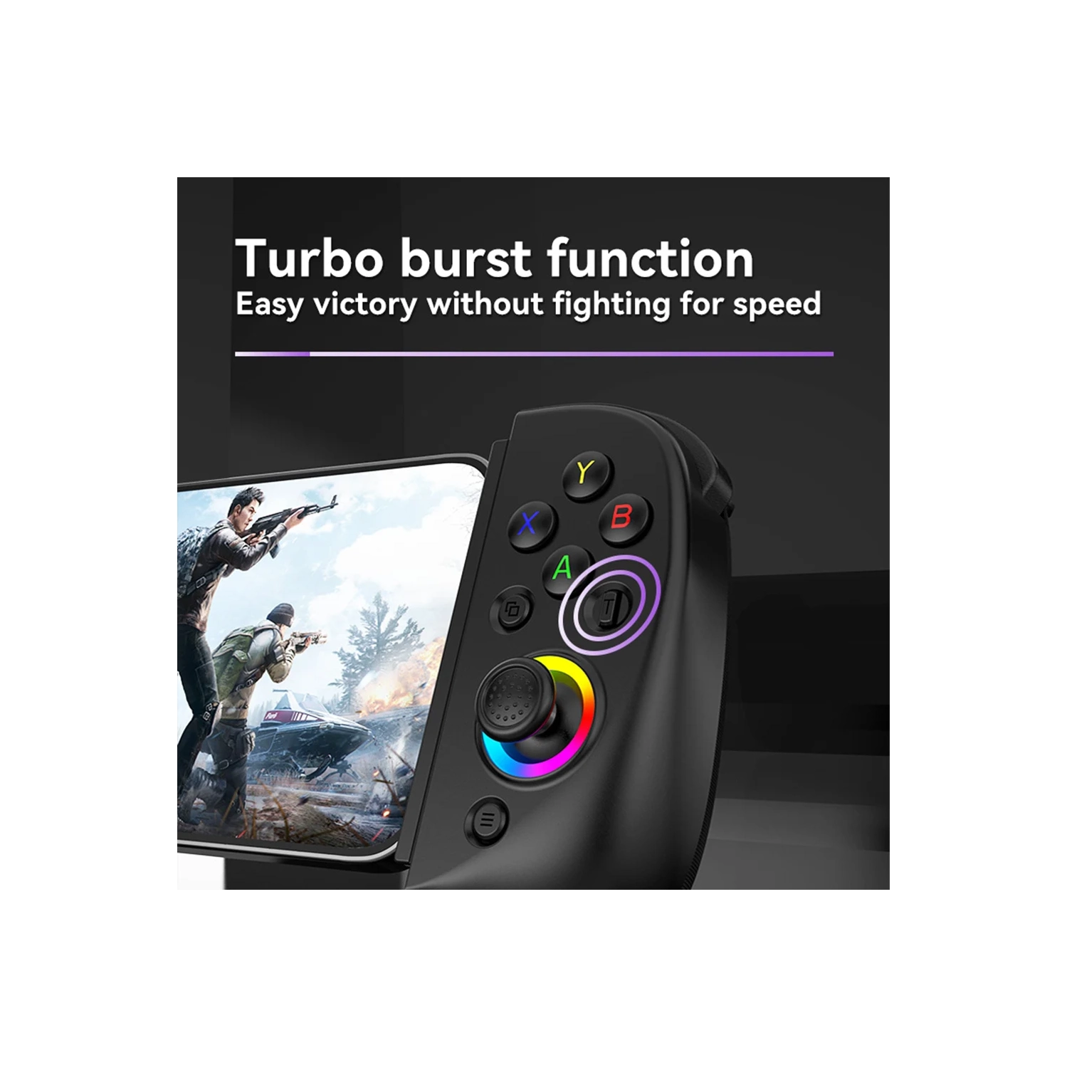 Manette de jeu rétractable de console de jeu sans fil, poignée de vibration somatosensorielle – Blanc