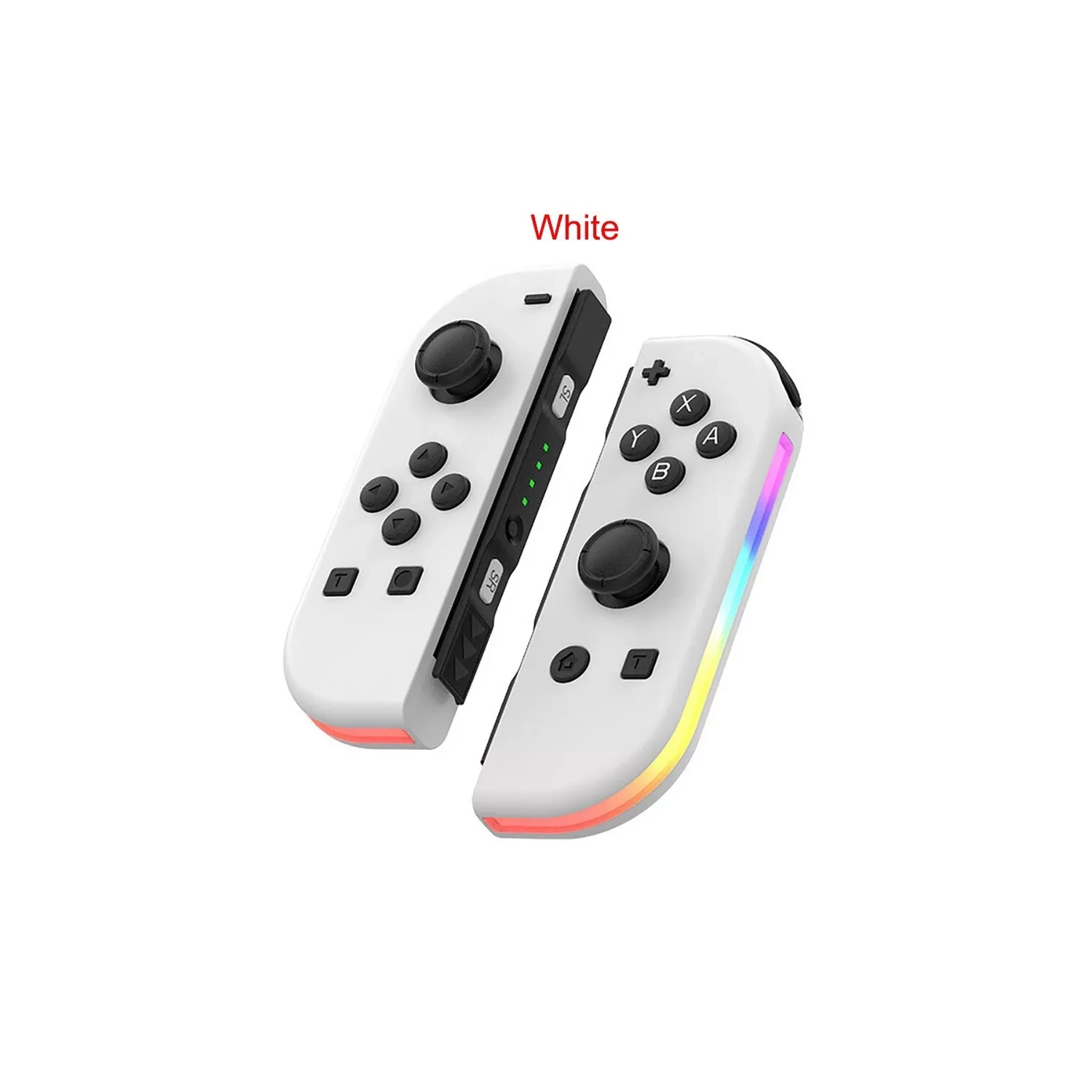 Manette de jeu Effet d'éclairage RVB coloré réveillant 5,2 Bluetooth vibration somatosensory——Blanc