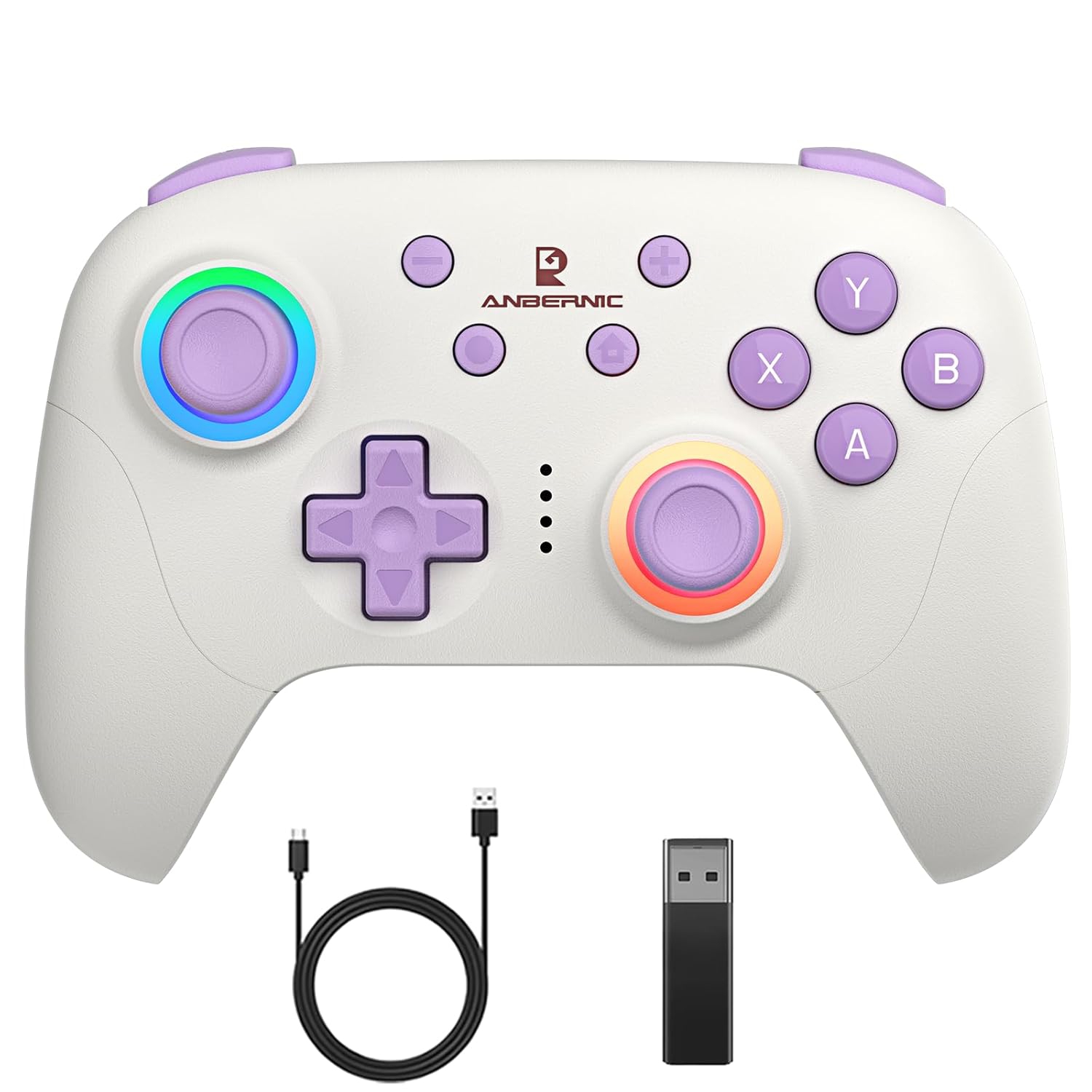 Game Controller Wired Wireless Bluetooth RGB Hall Effect Joystick XBOX Game Controller(White)