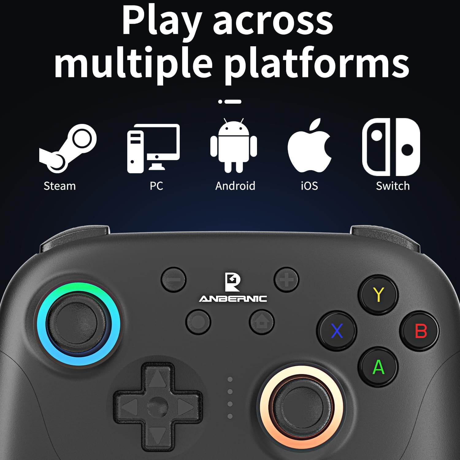 Game Controller Wired Wireless Bluetooth RGB Hall Effect Joystick XBOX Game Controller(black)