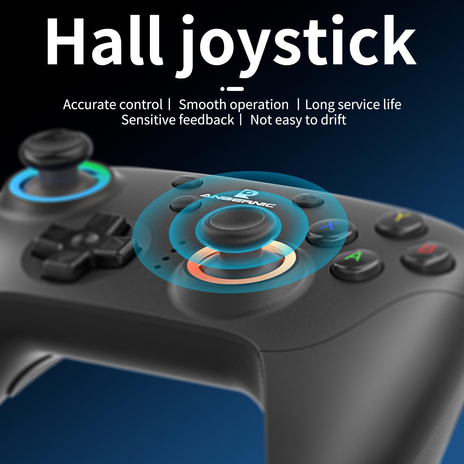 Game Controller Wired Wireless Bluetooth RGB Hall Effect Joystick XBOX Game Controller(black)
