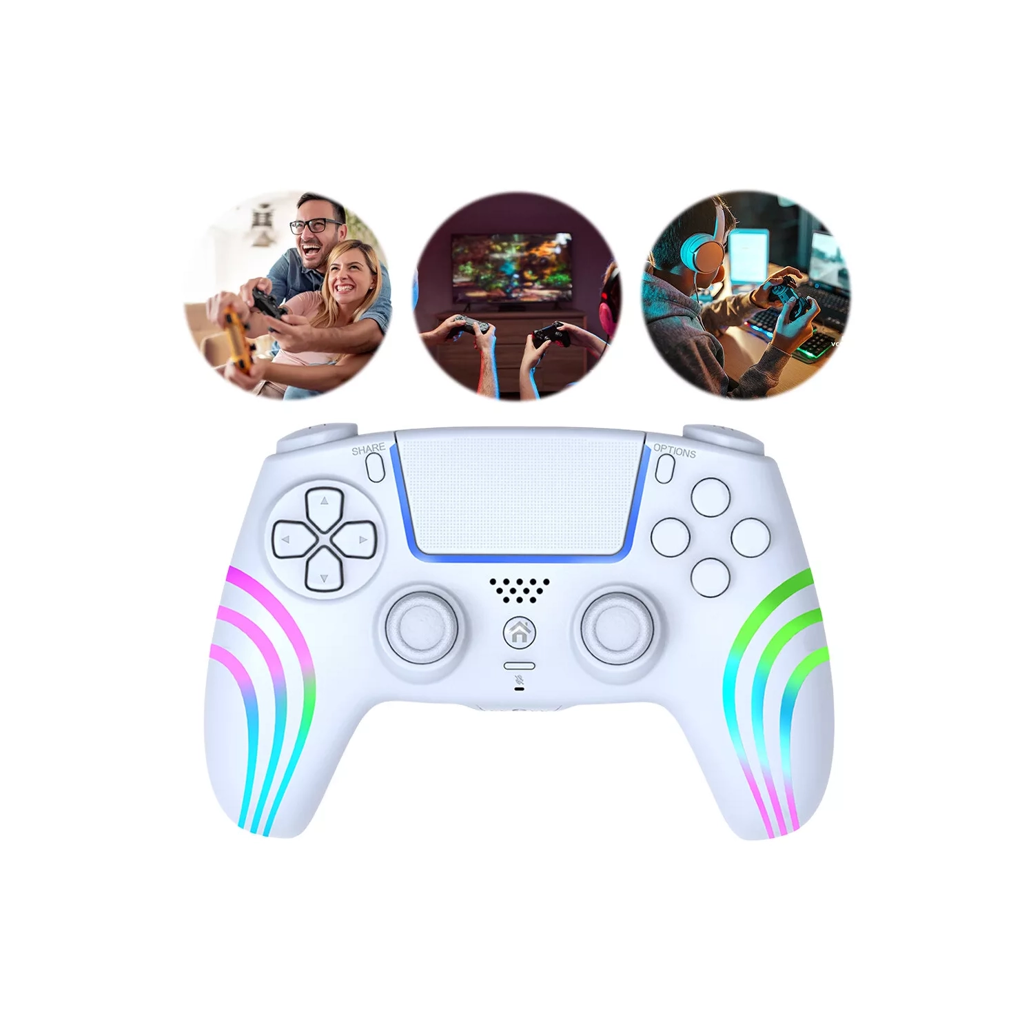 Gyroscope à 6 axes compatible Bluetooth pour manette PS4/PC Windows