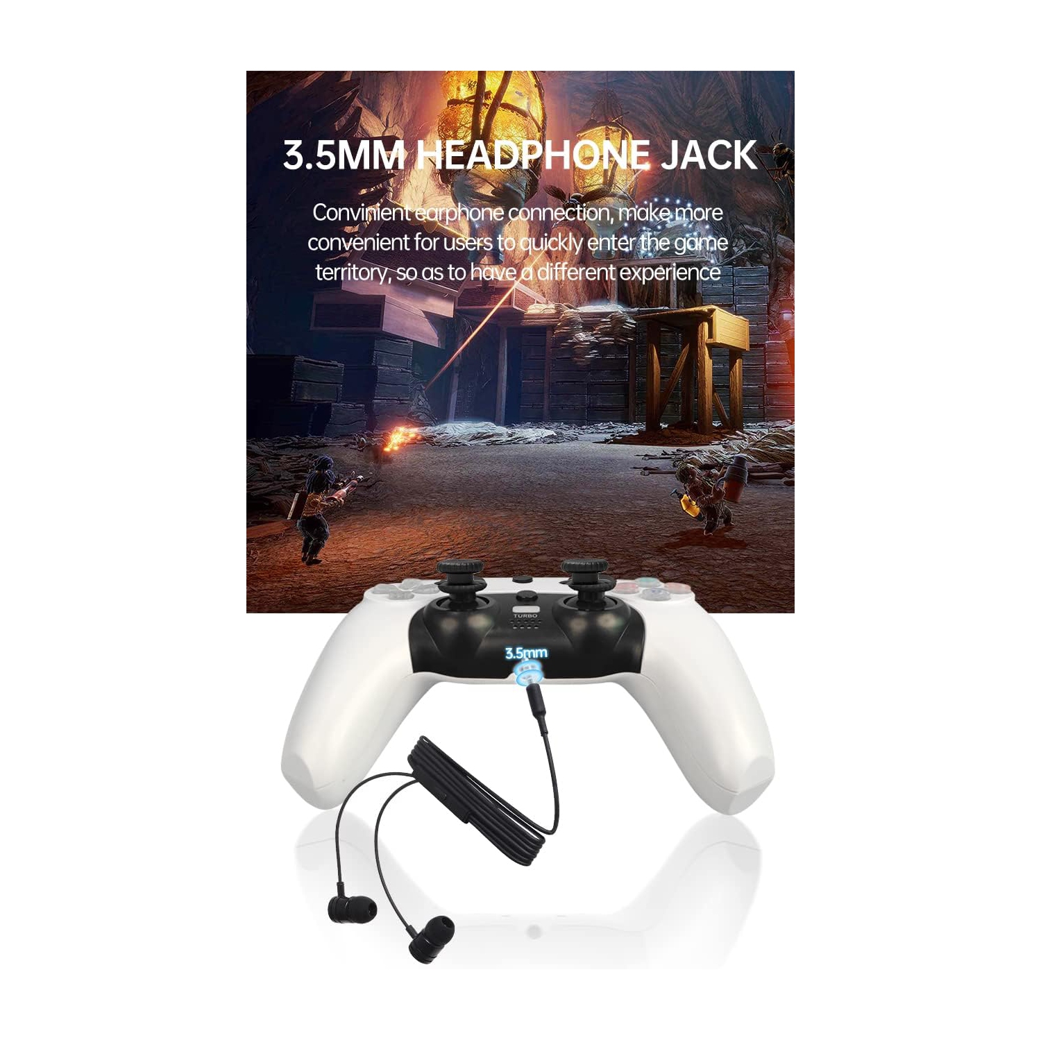 La manette de jeu P4 convient aux ordinateurs Bluetooth manette sans fil vibration manette de jeu PS4——blanc