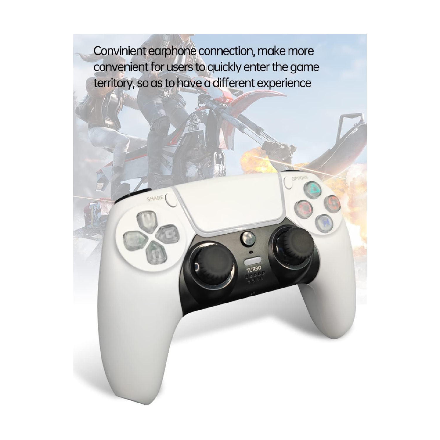 La manette de jeu P4 convient aux ordinateurs Bluetooth manette sans fil vibration manette de jeu PS4——blanc