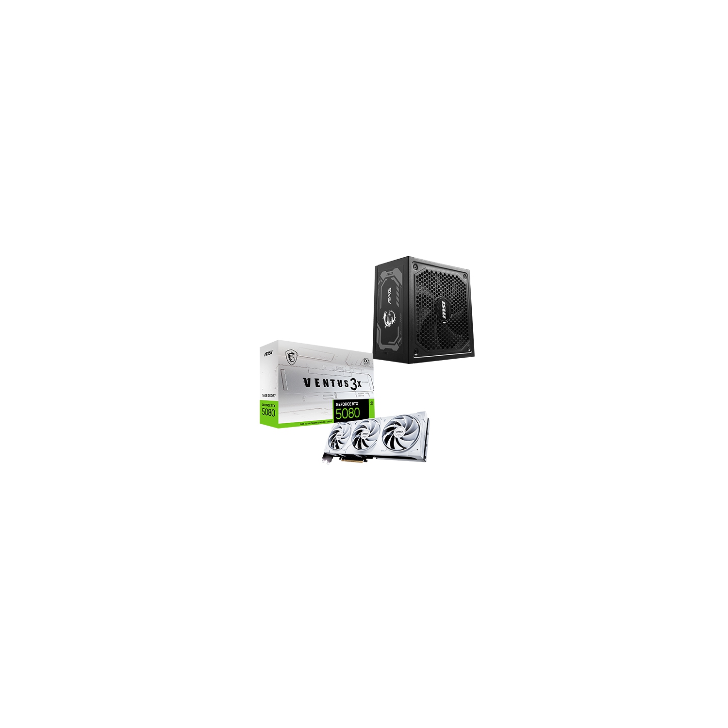 MSI GeForce RTX 5080 16G VENTUS 3X OC WHITE + MAG A1000GL PCIE5 Bundle
