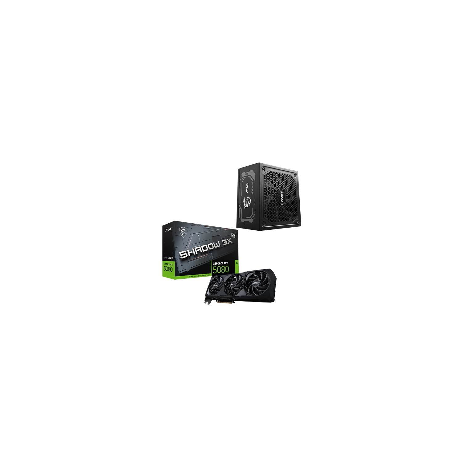 MSI GeForce RTX 5080 16G SHADOW 3X OC + MAG A1250GL PCIE5 Bundle
