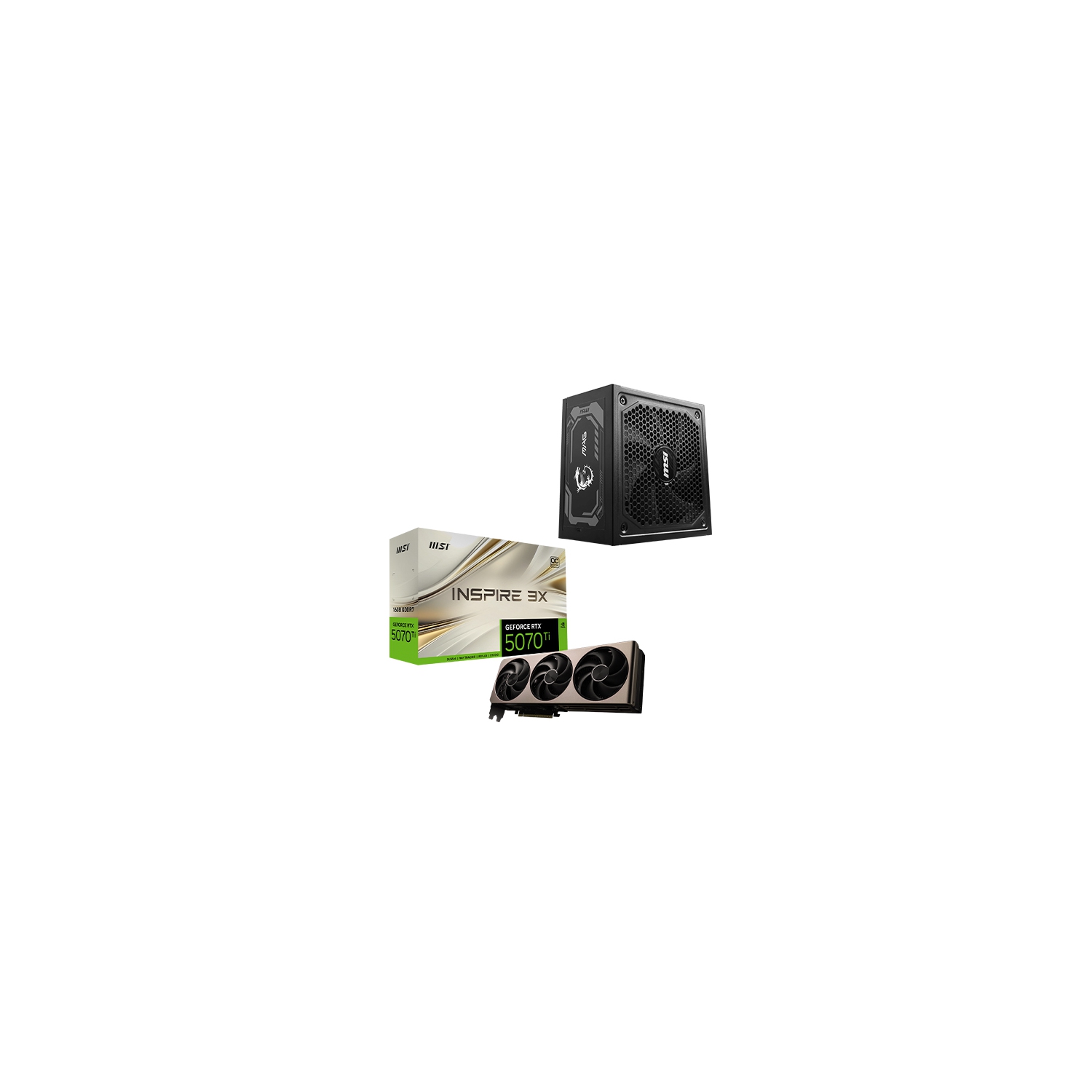 MSI GeForce RTX 5070 Ti 16G INSPIRE 3X OC + MAG A1000GL PCIE5 Bundle