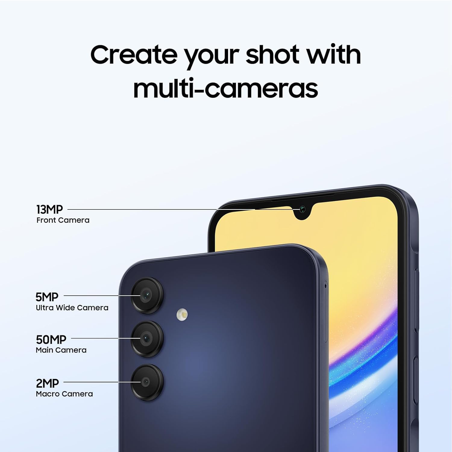 SAMSUNG Galaxy A15 5G 128GB, 6.5" 90Hz AMOLED, Octa-Core, 50MP Triple Camera, Black