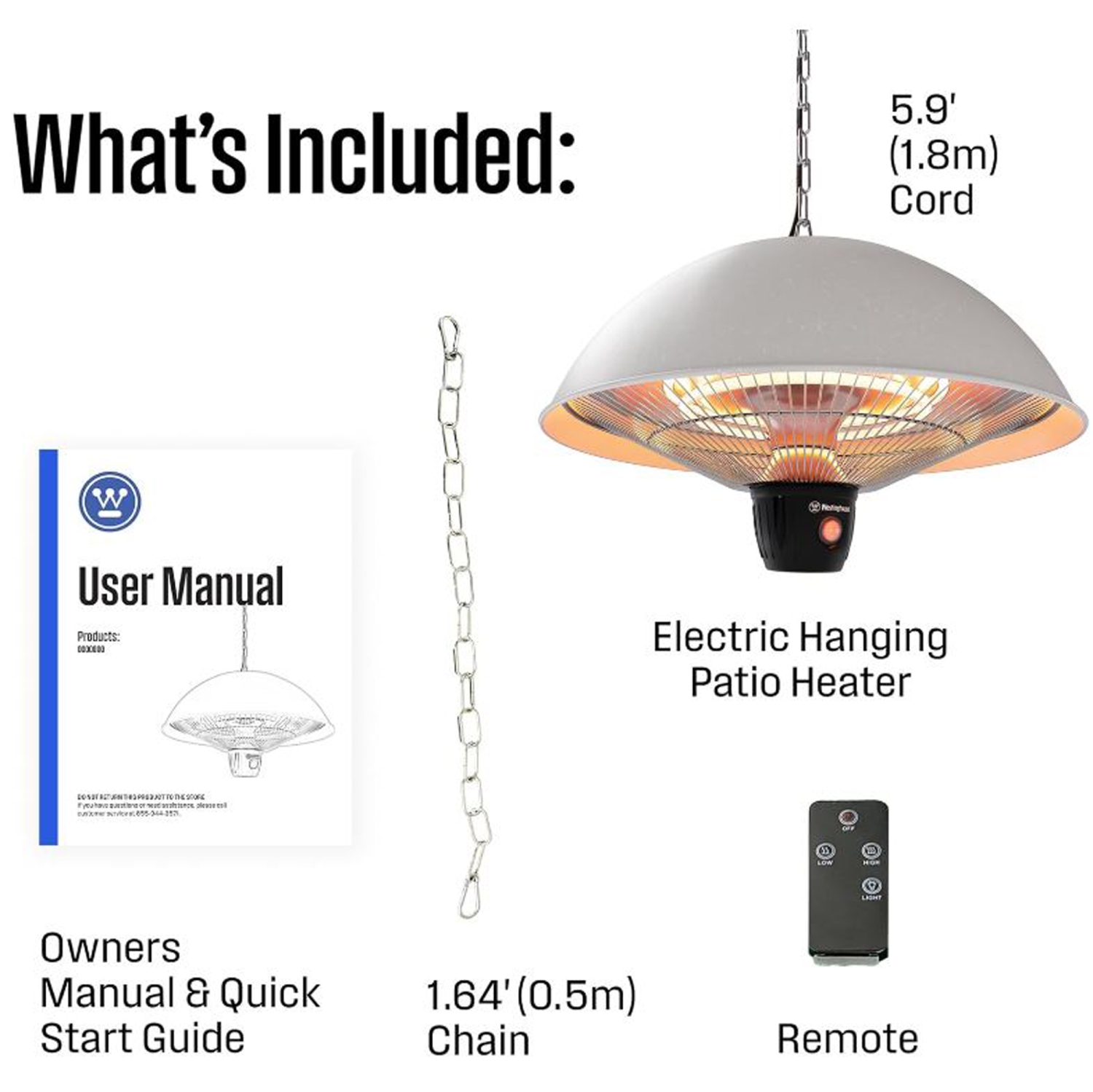 Westinghouse Infrared Electric Outdoor Heater - Hanging