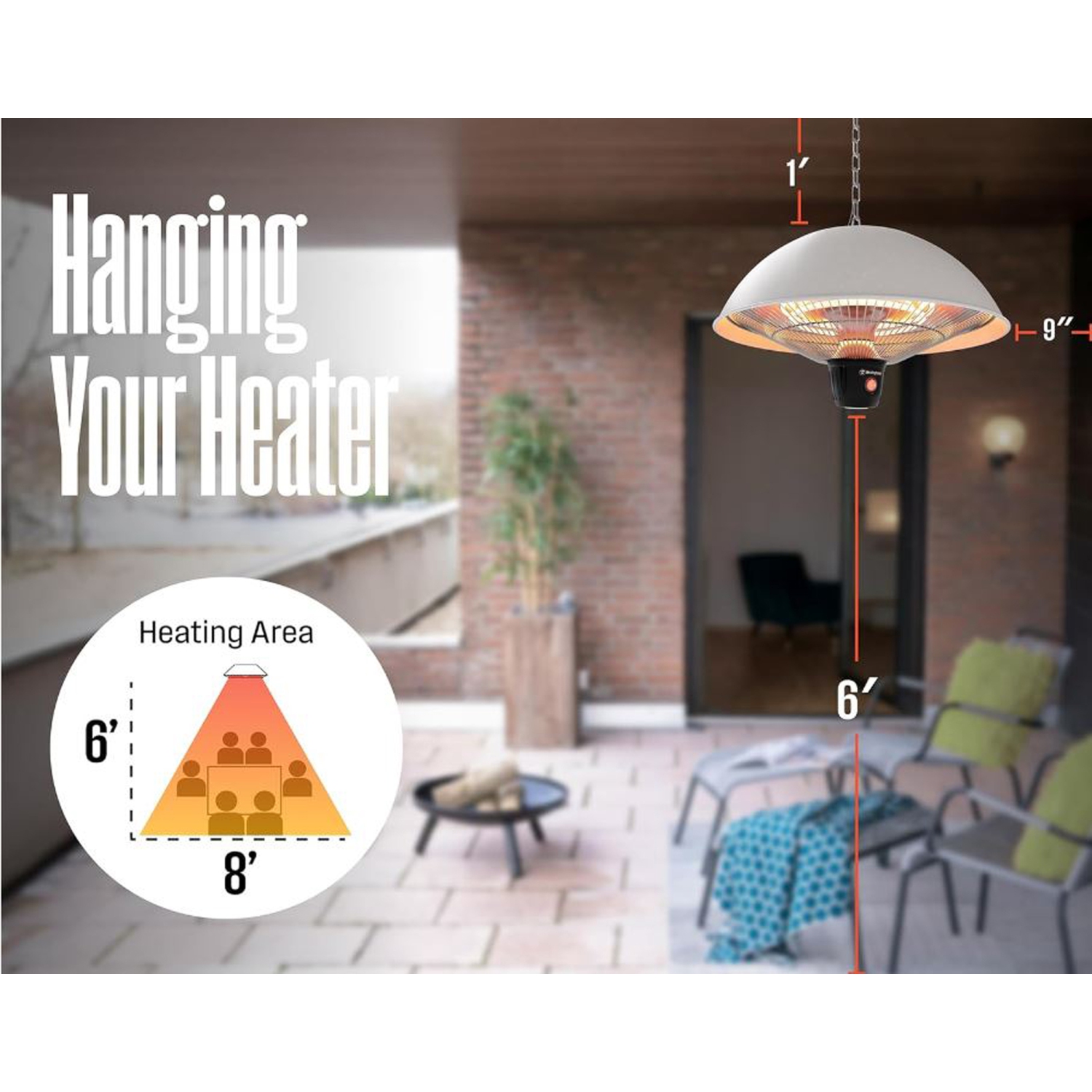 Westinghouse Infrared Electric Outdoor Heater - Hanging