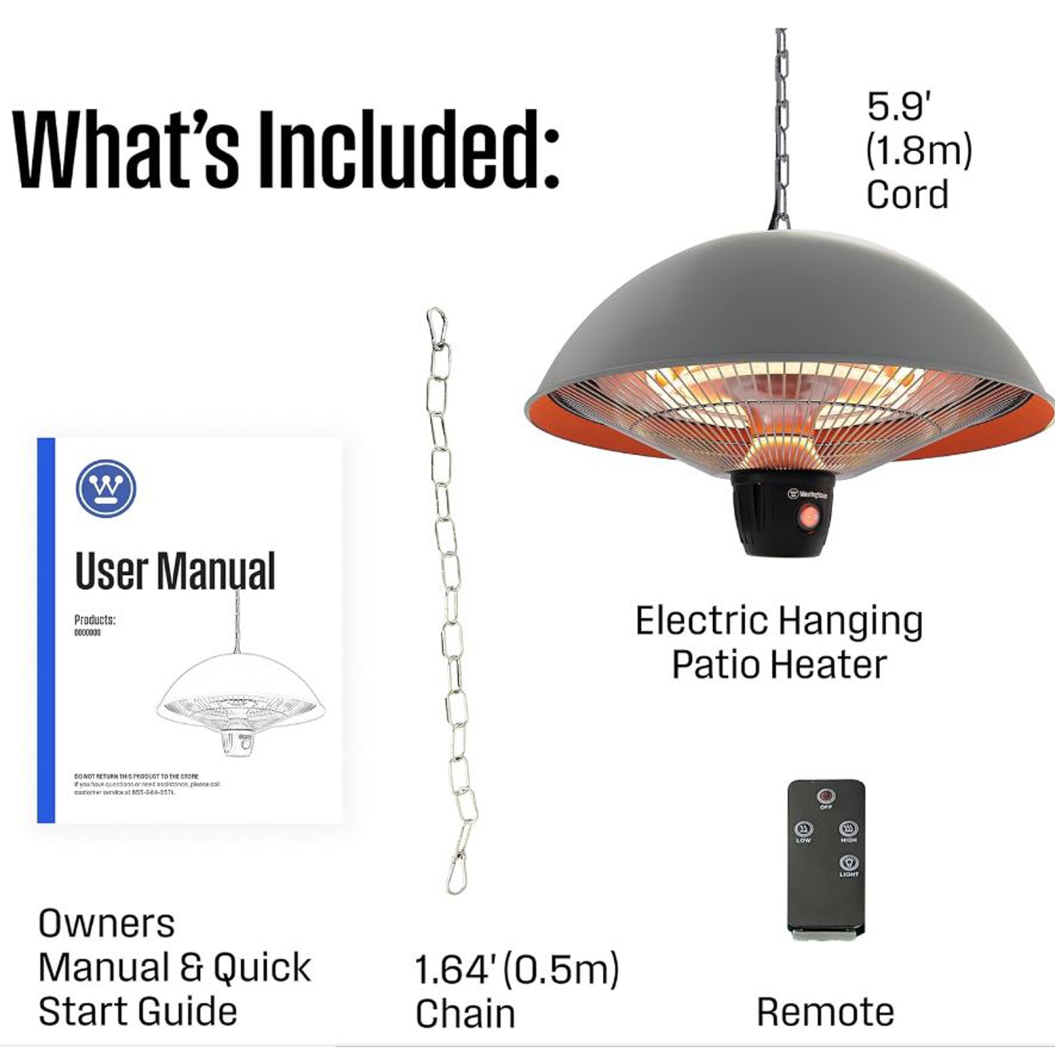 Westinghouse Infrared Electric Outdoor Heater - Hanging