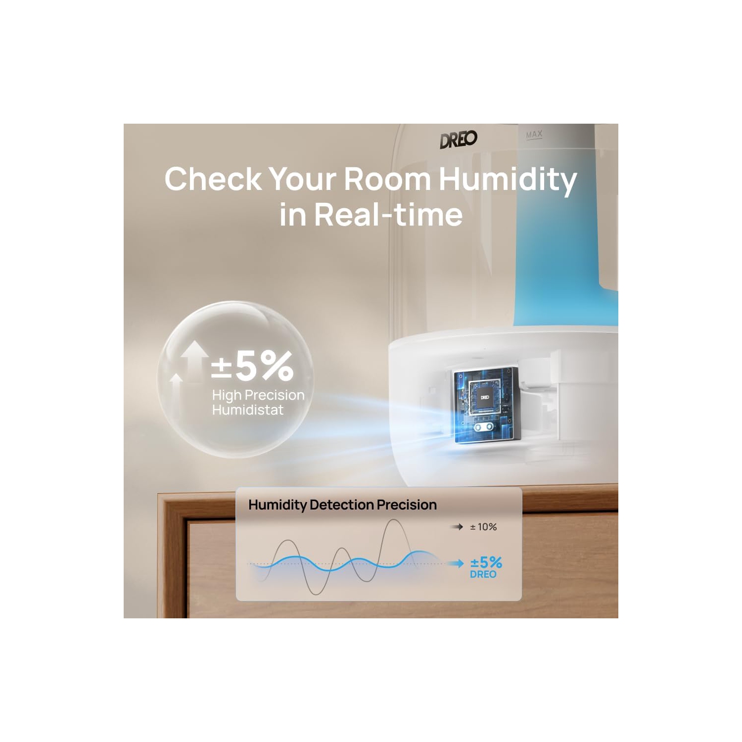 Dreo Ultrasonic Humidifier with Oil Diffuser, 3L Tank, Night Light, 30-Hour Runtime - Cool Mist for Bedroom, Nursery, and Home