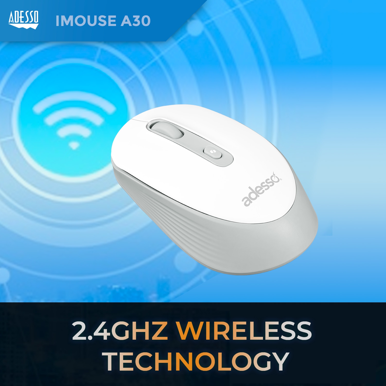 Adesso iMouse A30W Wireless Mouse with AI Copilot & 2.4GHz Connectivity