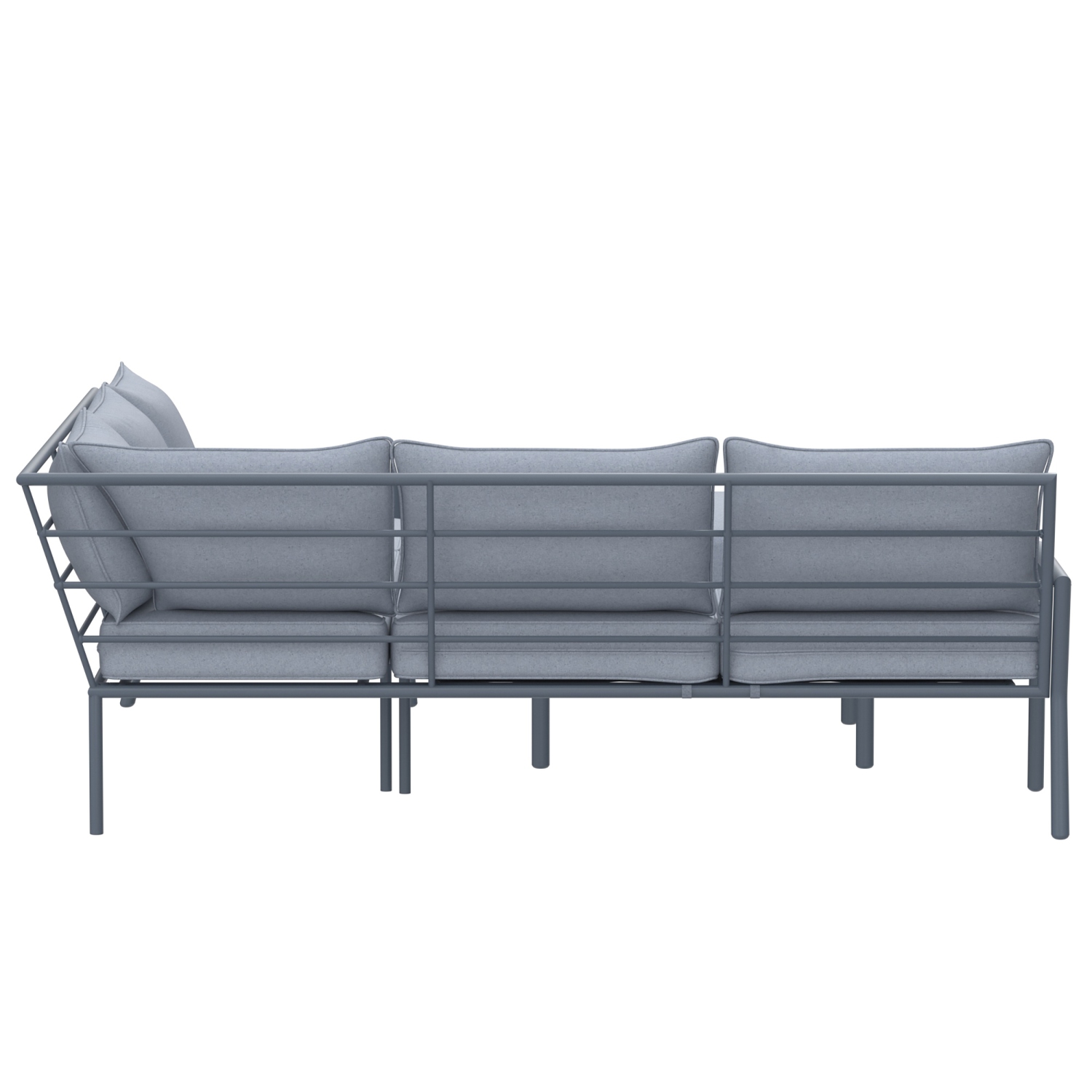 Deko Living 5 Place Seating Outdoor Gray Sofa and Ottoman Set