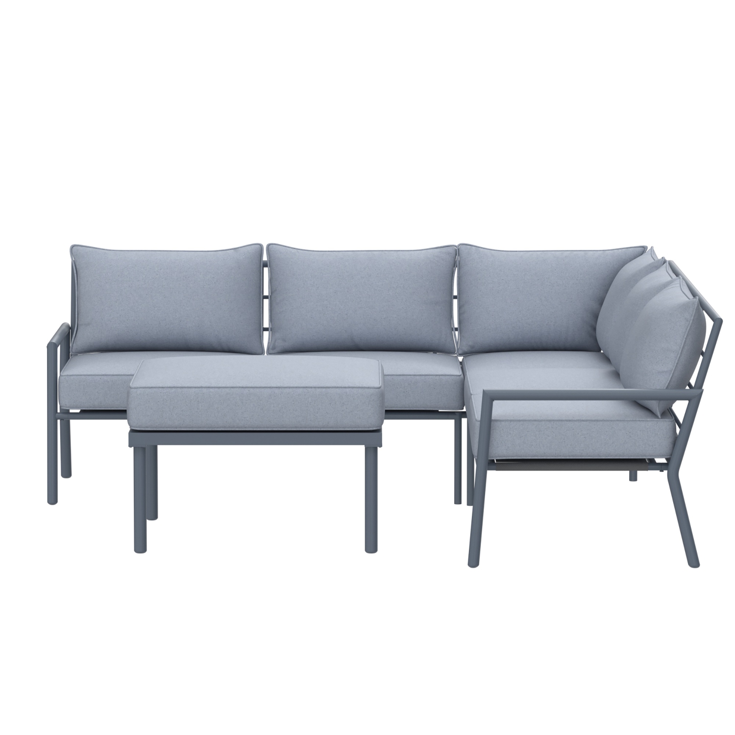Deko Living 5 Place Seating Outdoor Gray Sofa and Ottoman Set