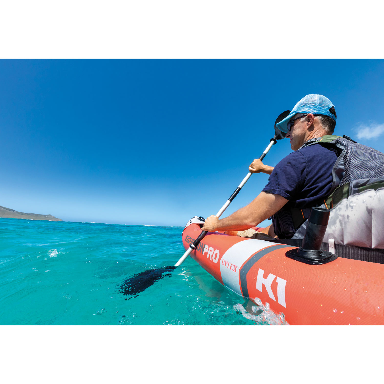 Kayak gonflable de 10 pi pour 1 personne Excursion Pro K1 d'Intex - Gris
