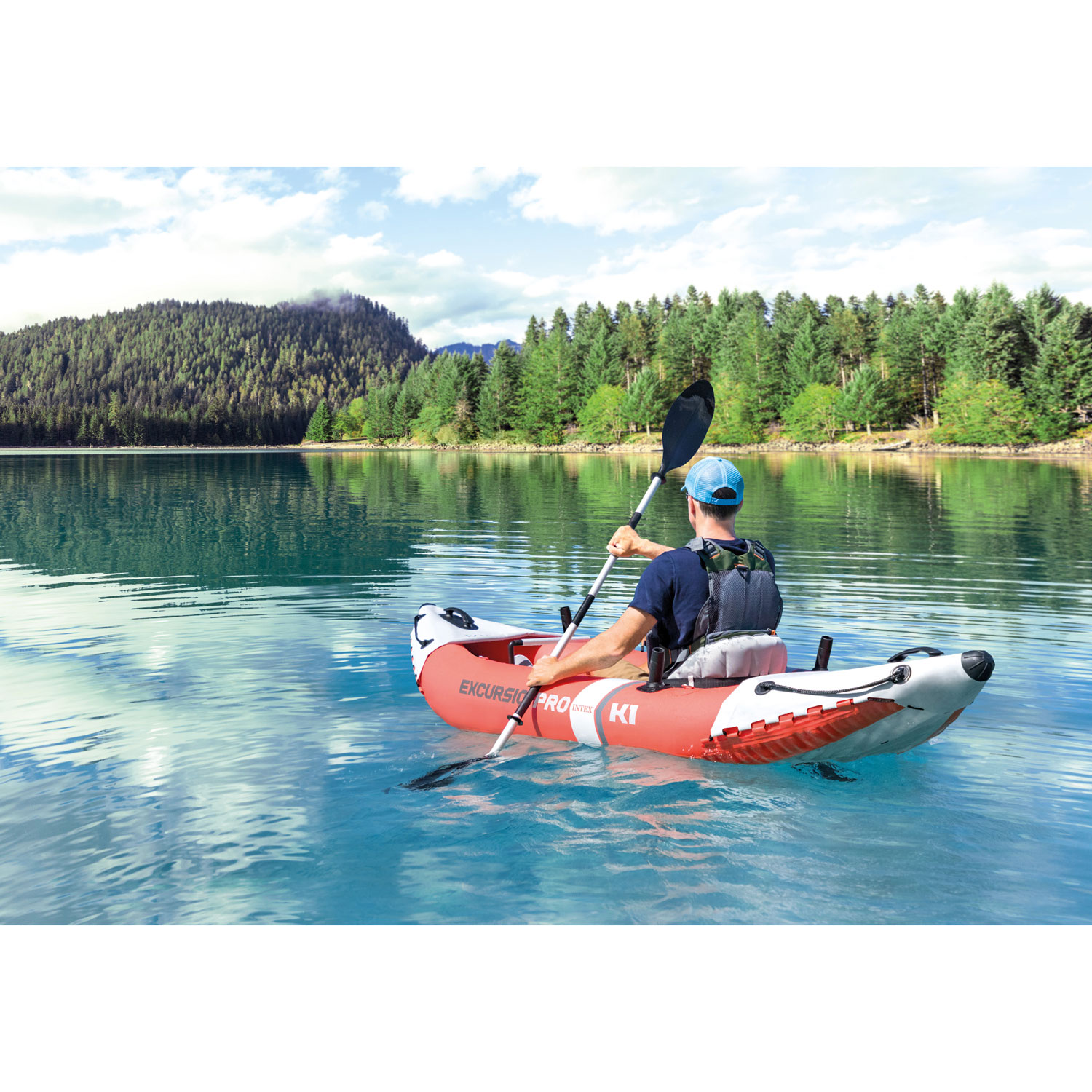 Kayak gonflable de 10 pi pour 1 personne Excursion Pro K1 d'Intex - Gris