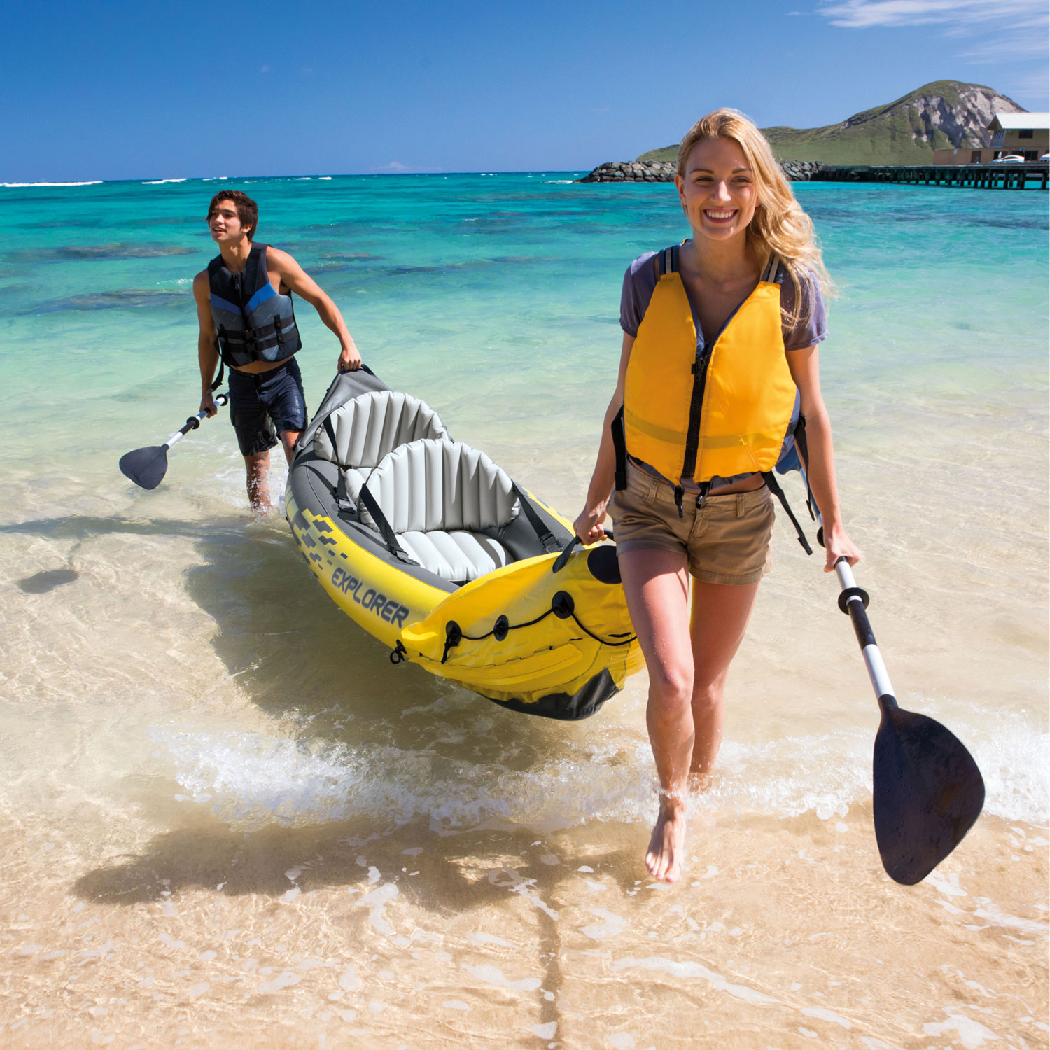 Intex Explorer K2 10 ft. 2-Person Inflatable Kayak - Yellow