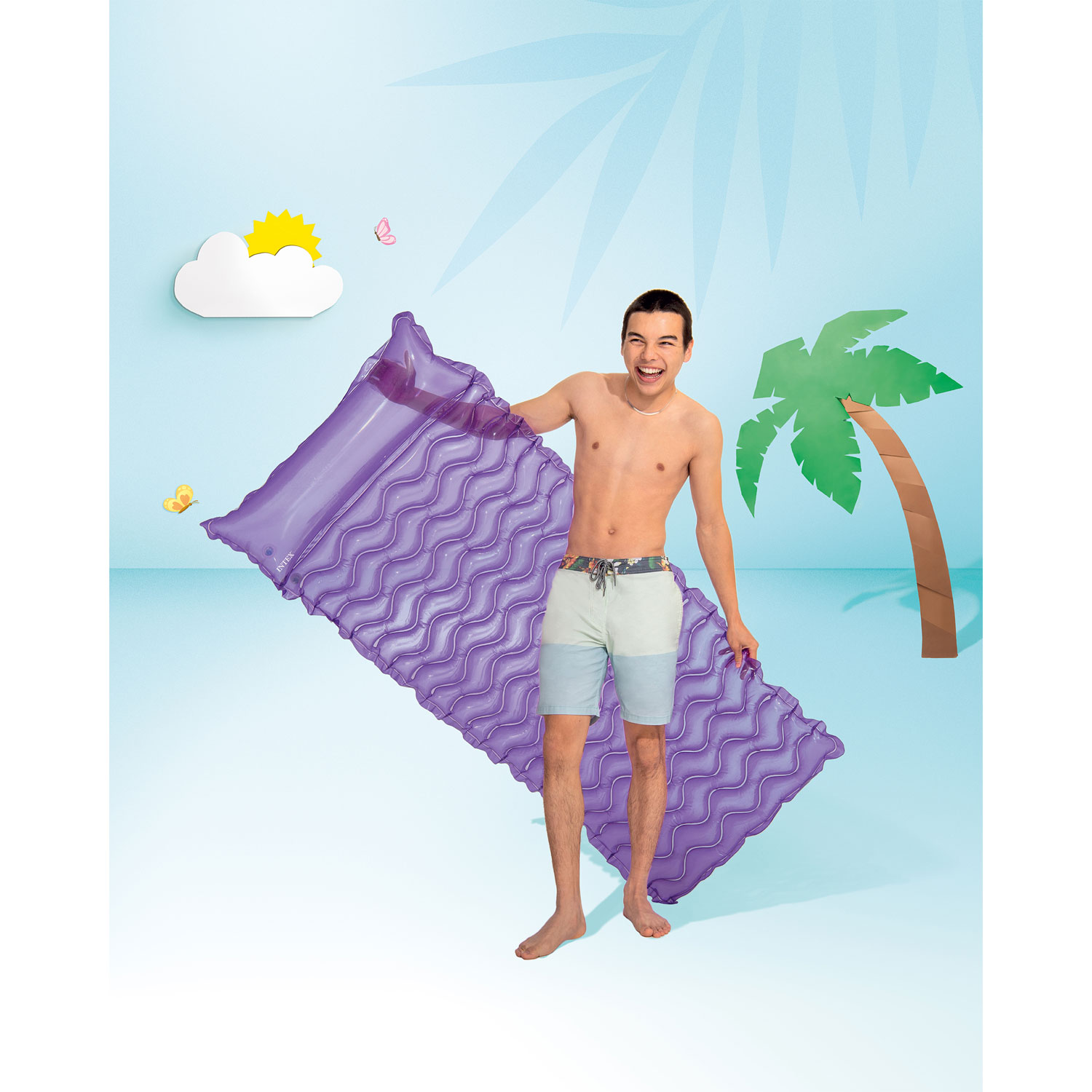 Intex Tote 'N Float Wave Mat Pool Lounger Float - Assorted Colours