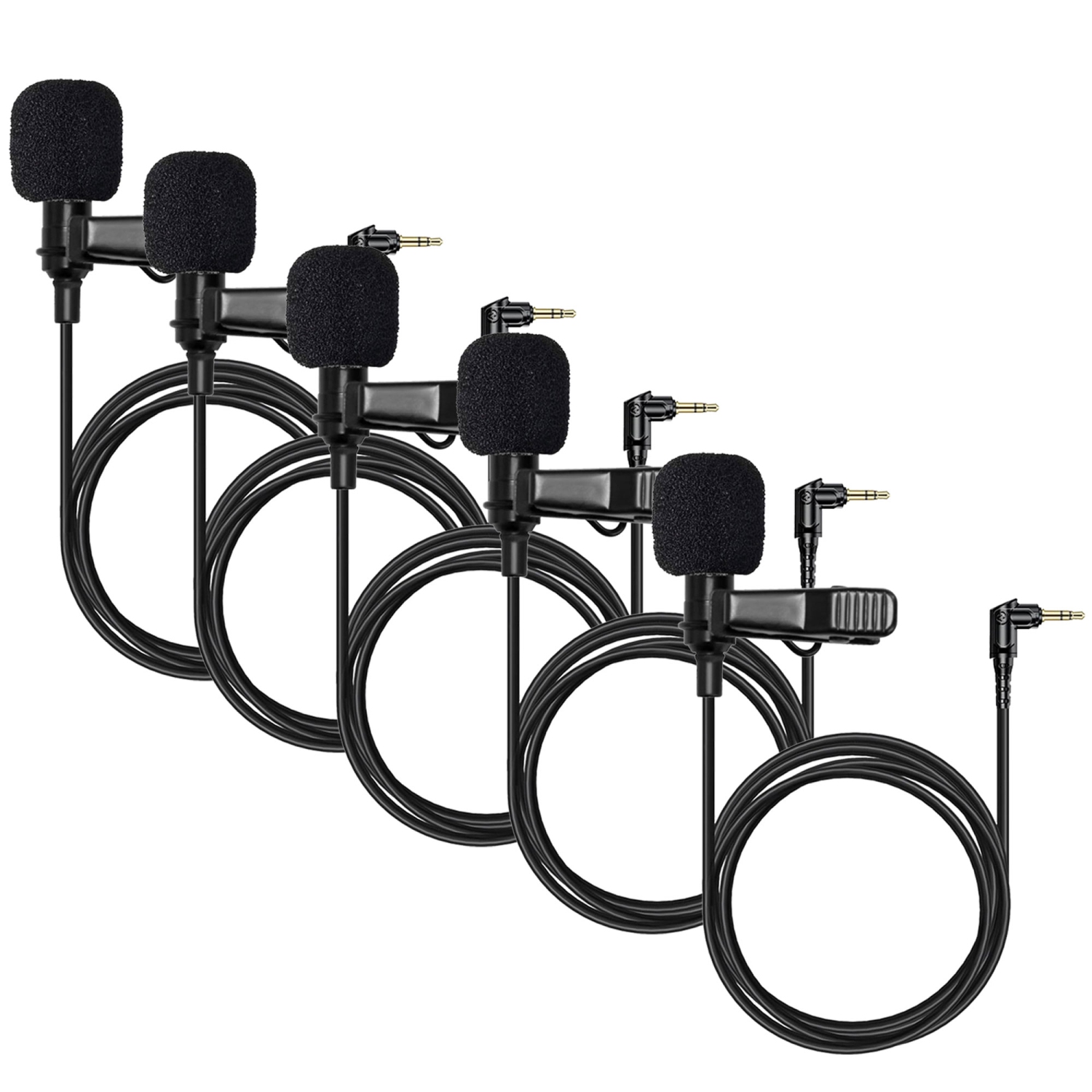 5x Hollyland External Clip On Lavalier Microphone with 3.5mm Audio Jack