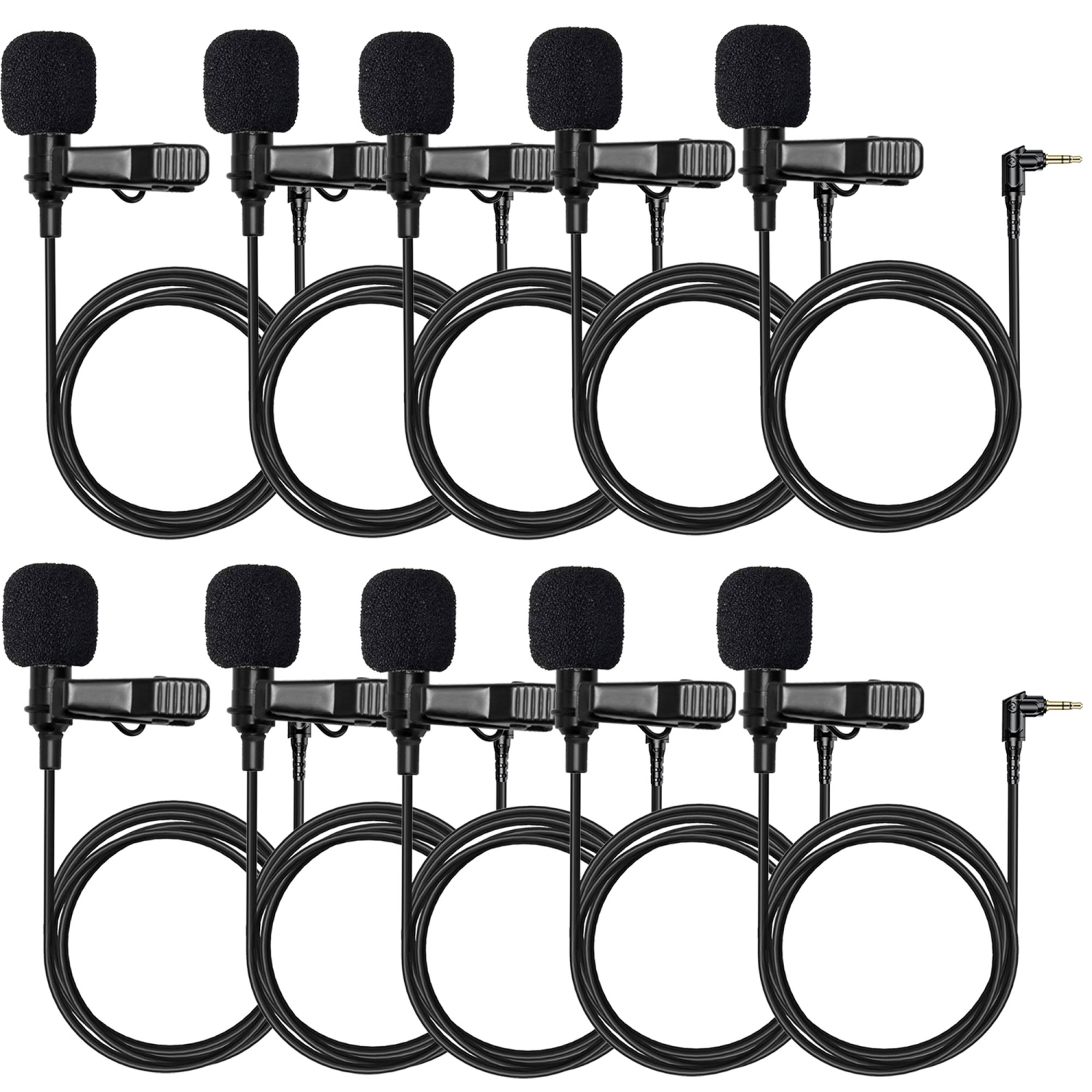 10x Hollyland External Clip On Lavalier Microphone with 3.5mm Audio Jack