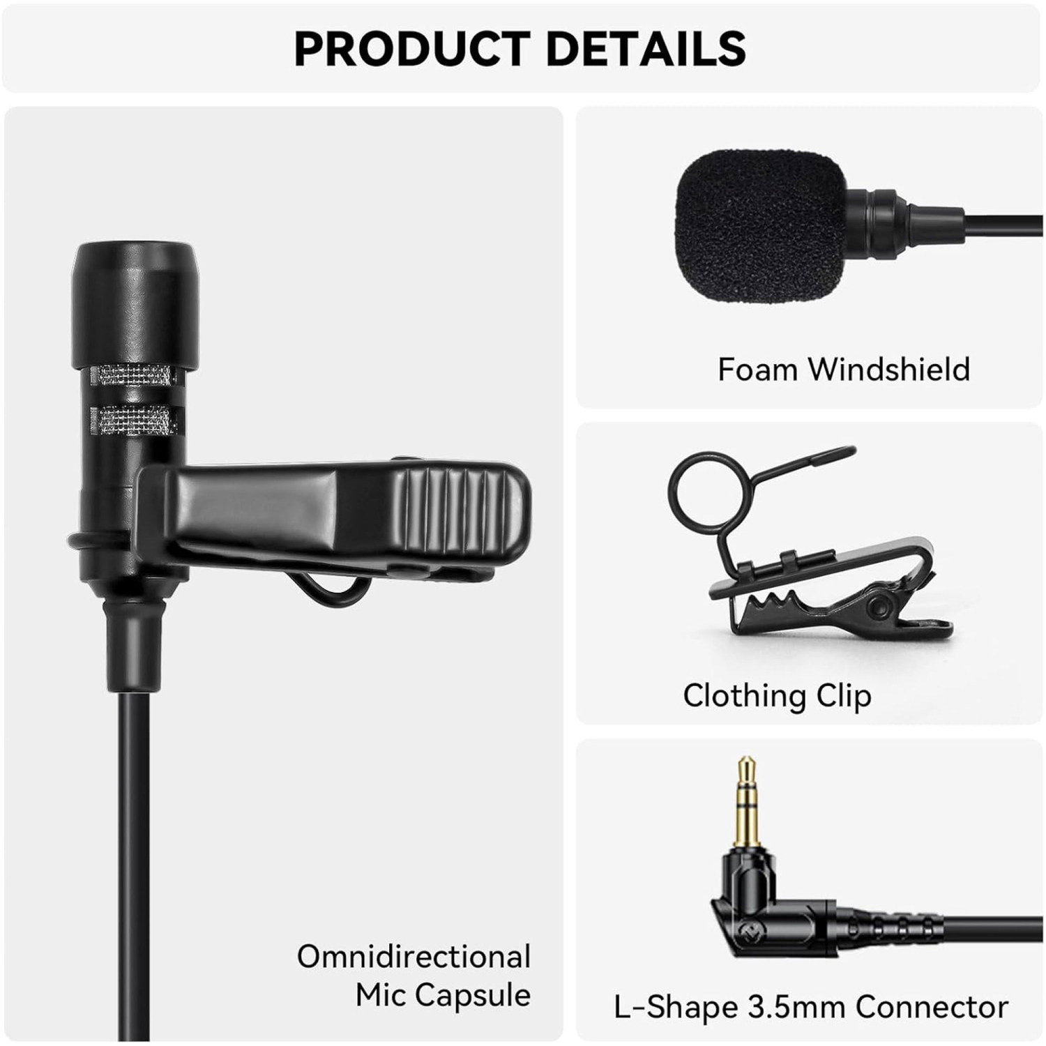 10x Hollyland External Clip On Lavalier Microphone with 3.5mm Audio Jack