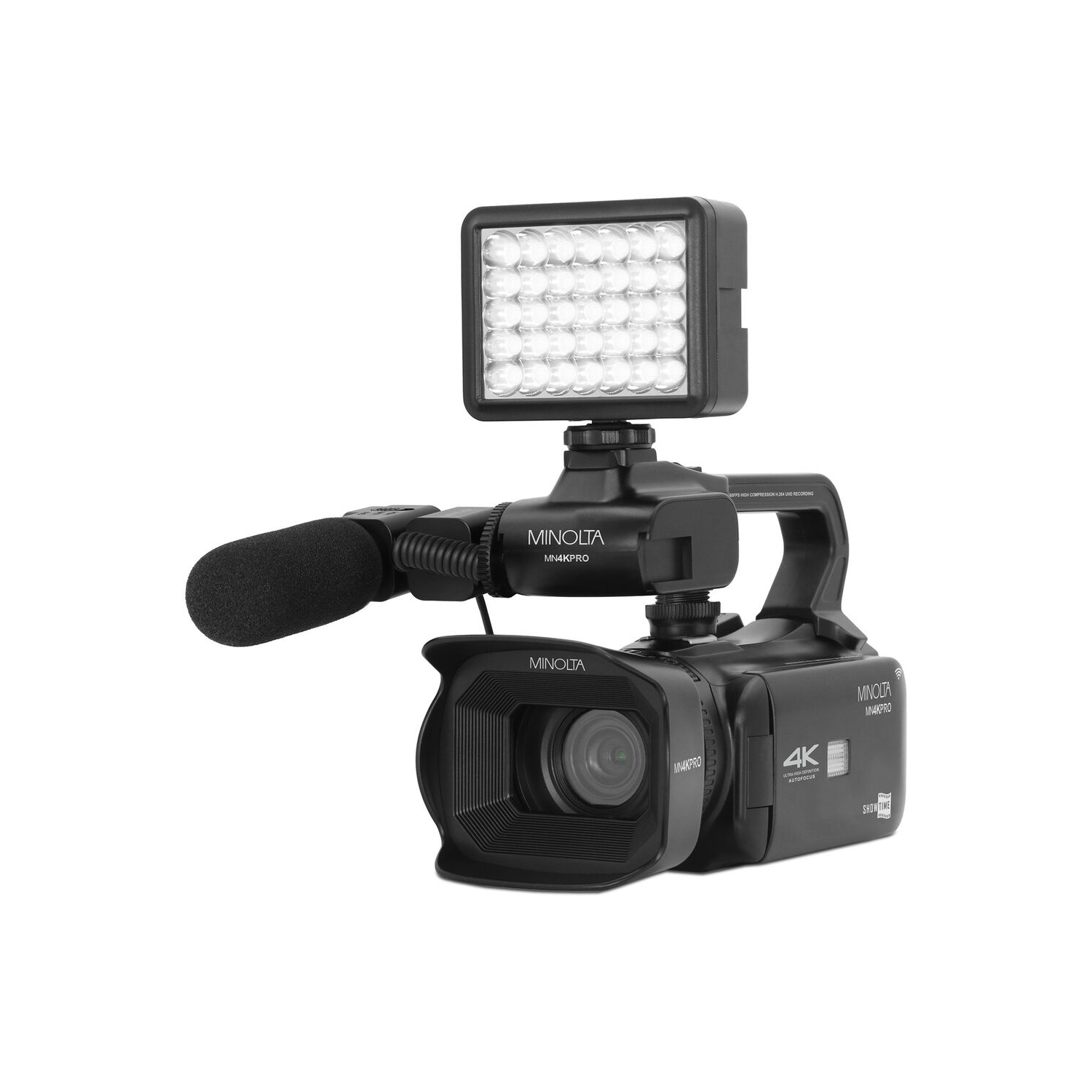 Ensemble avec caméscope MN4KPRO UHD 4K60 de Minolta, carte mémoire SDHC/SDXC UHS-I 2x 64 Go