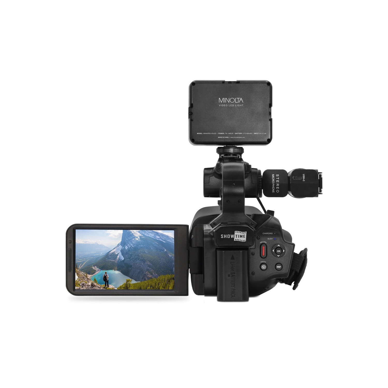 Ensemble avec caméscope MN4KPRO UHD 4K60 de Minolta, carte mémoire SDHC/SDXC UHS-I 2x 64 Go