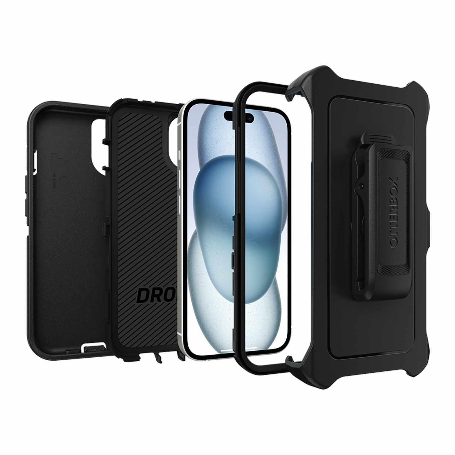 OtterBox – Étui Defender Pro MagSafe avec pince en vrac | Conçu pour iPhone 16e/15/14/13 | Noir